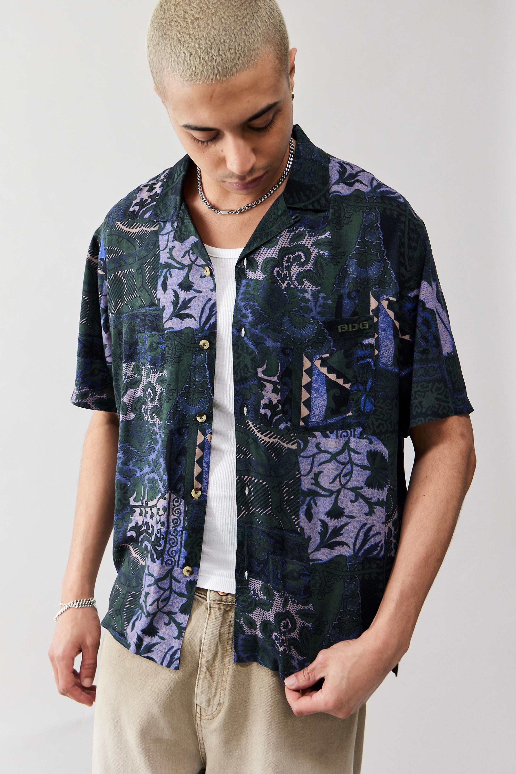 Green UO Paisley Print Shirt, , large image number 0