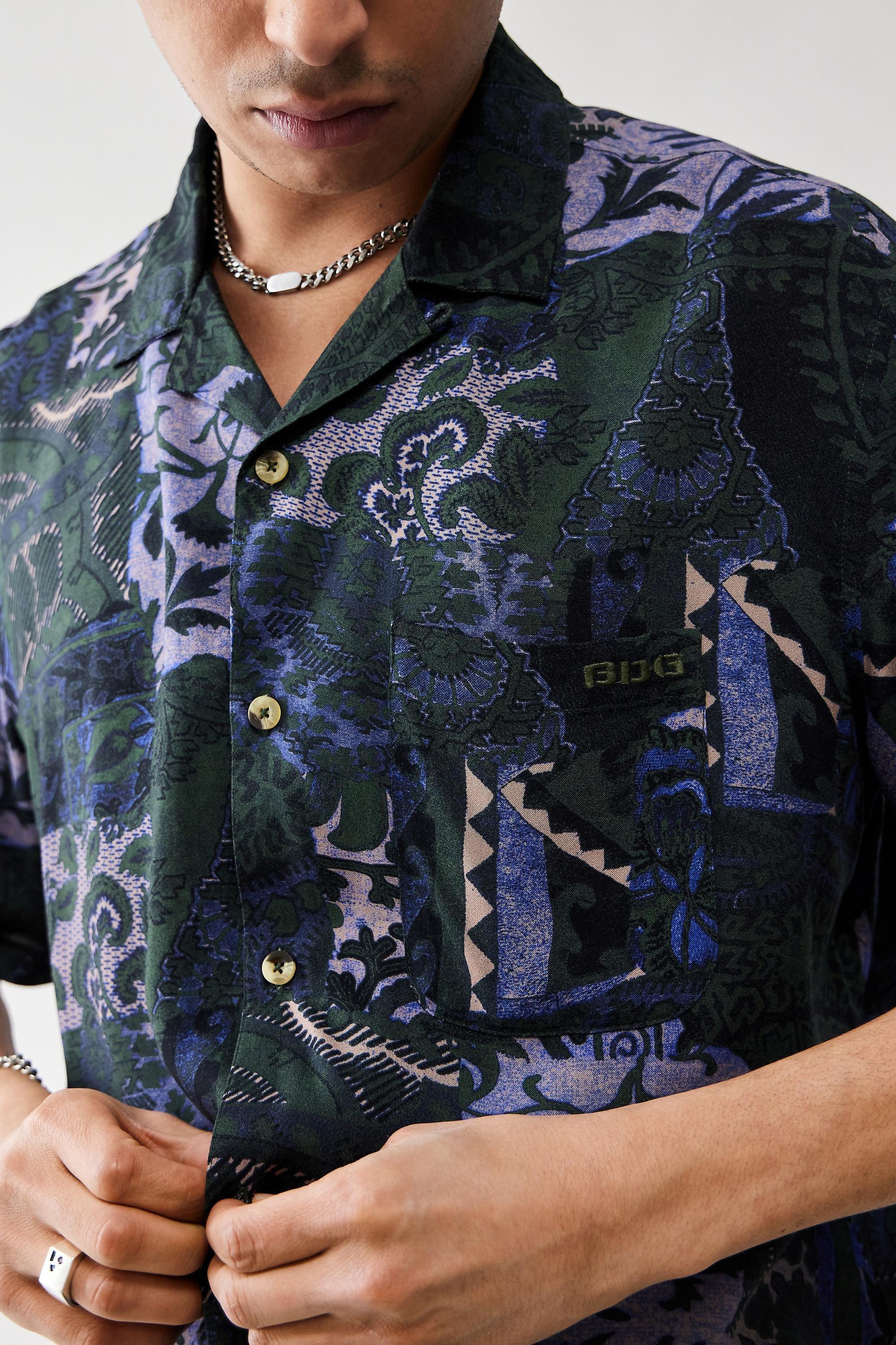 Green UO Paisley Print Shirt, , large image number 1