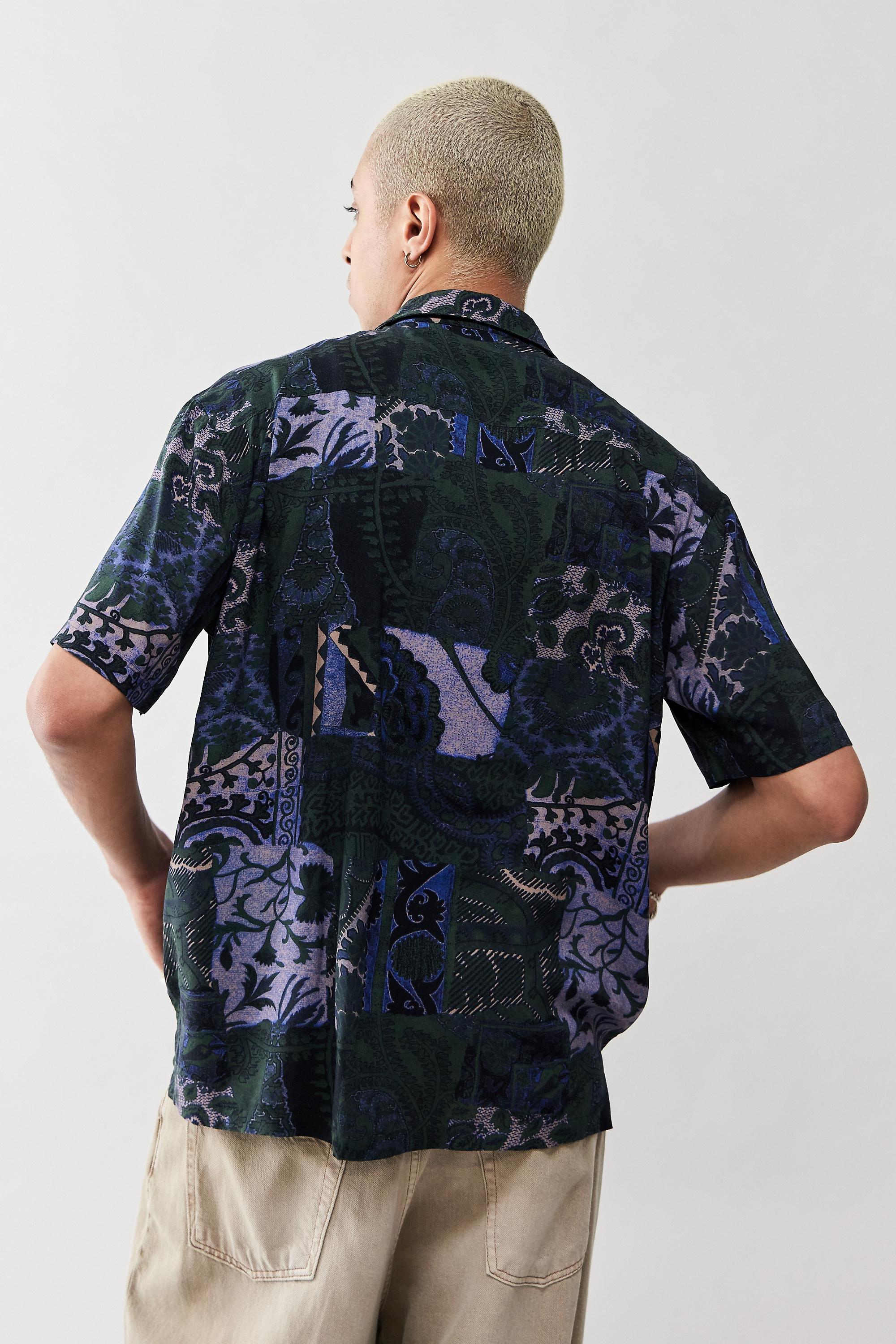 Green UO Paisley Print Shirt, , large image number 3