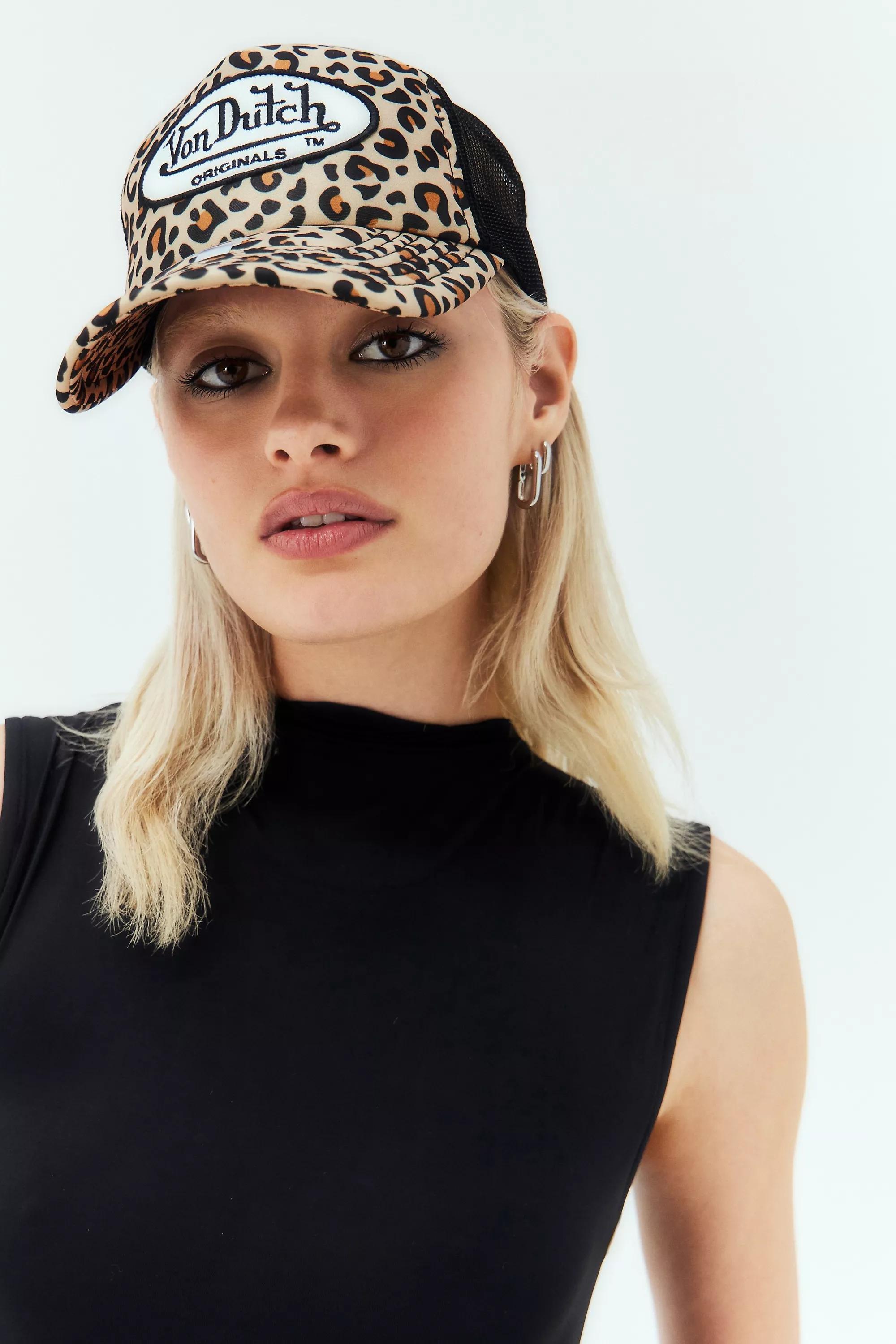 Brown Motif Von Dutch Leopard Print Tampa Trucker Cap, BRN MOTIF, large image number 0