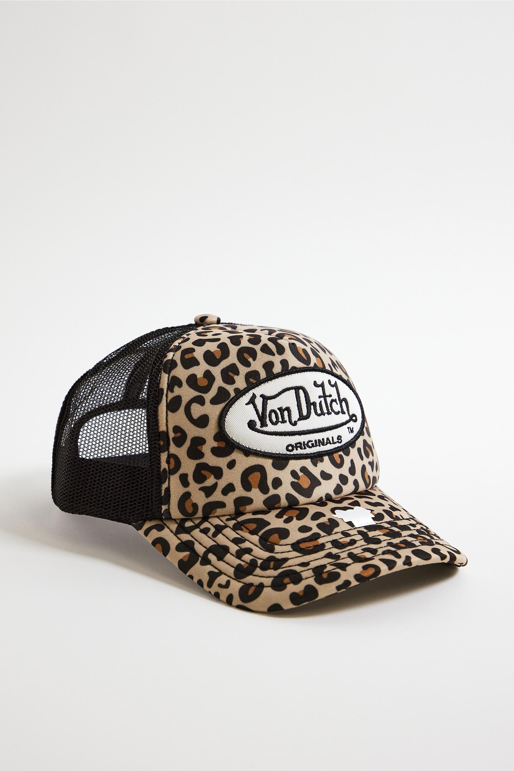Brown Motif Von Dutch Leopard Print Tampa Trucker Cap, BRN MOTIF, large image number 1