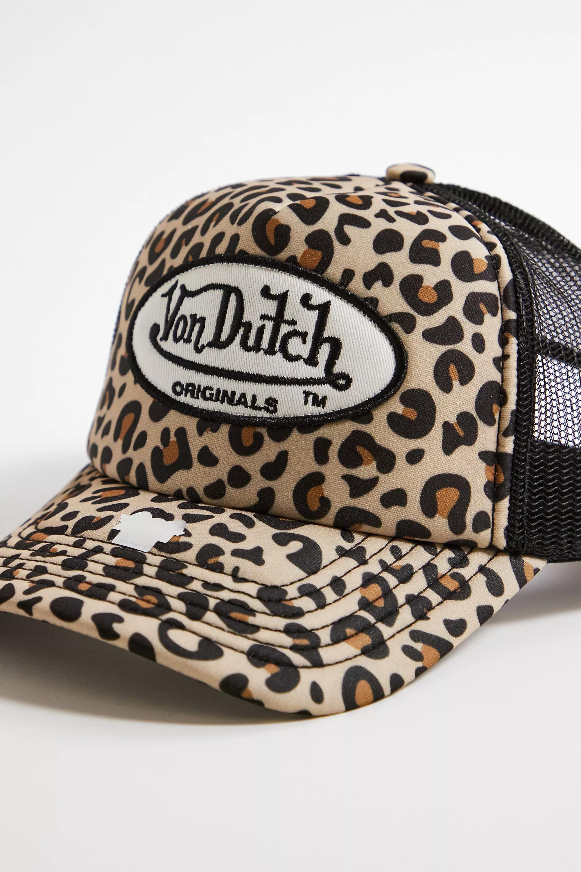 Brown Motif Von Dutch Leopard Print Tampa Trucker Cap, BRN MOTIF, large image number 2