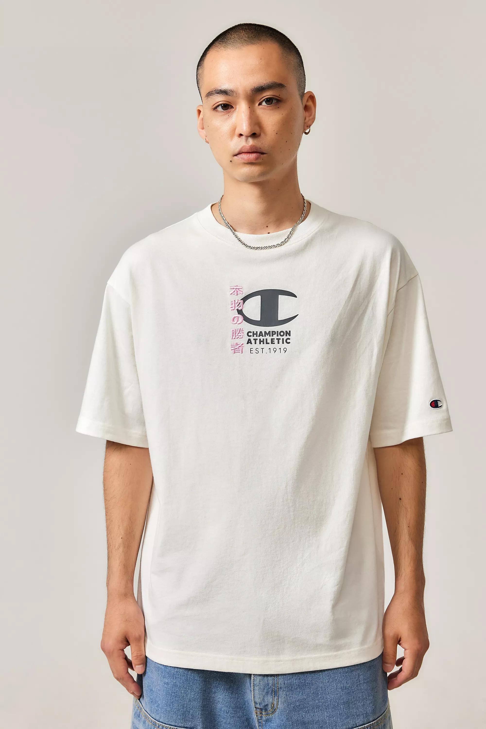 White Champion Uo Exclusive Pink Japanese Pillar T-Shirt, , large image number 0