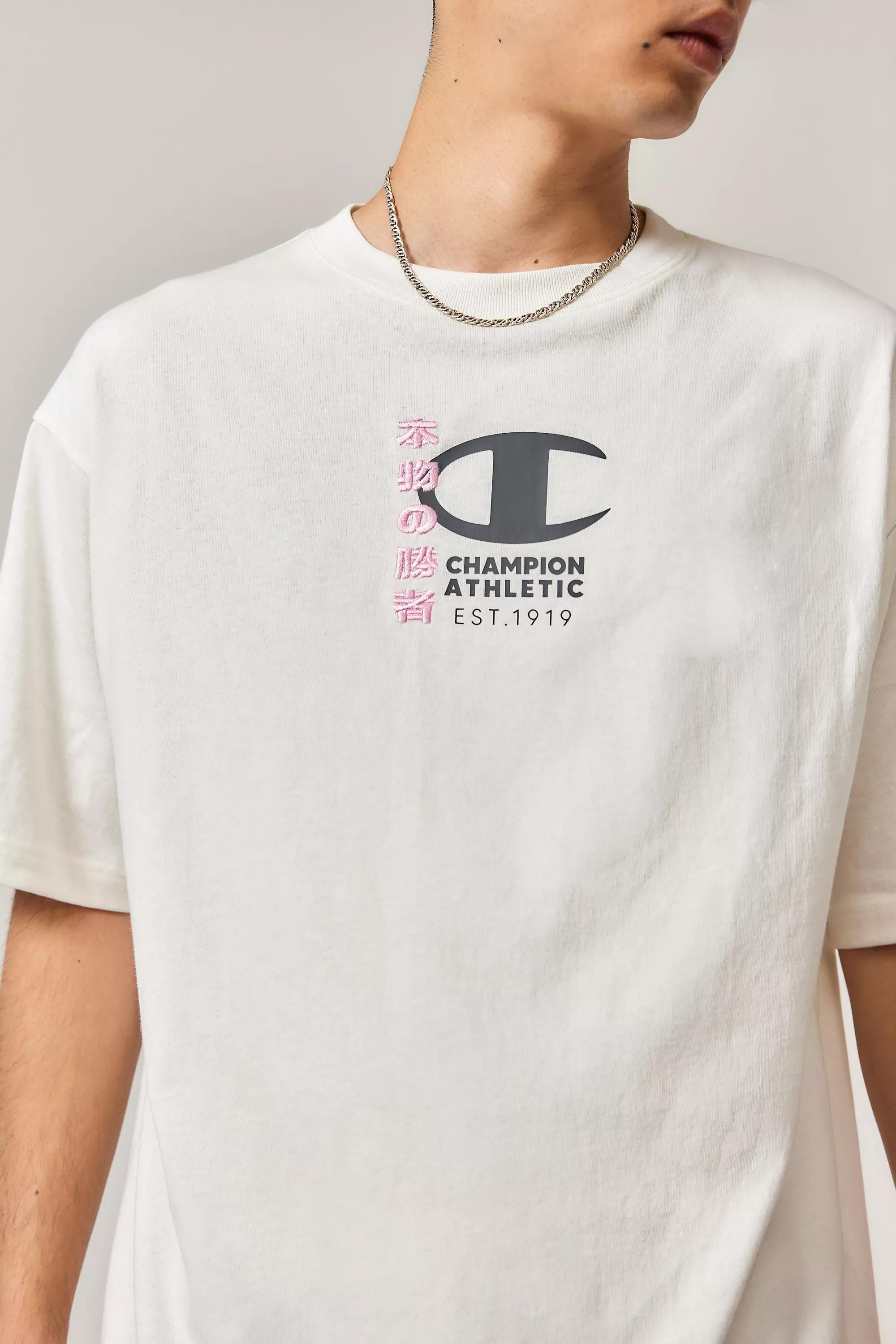 White Champion Uo Exclusive Pink Japanese Pillar T-Shirt, , large image number 1