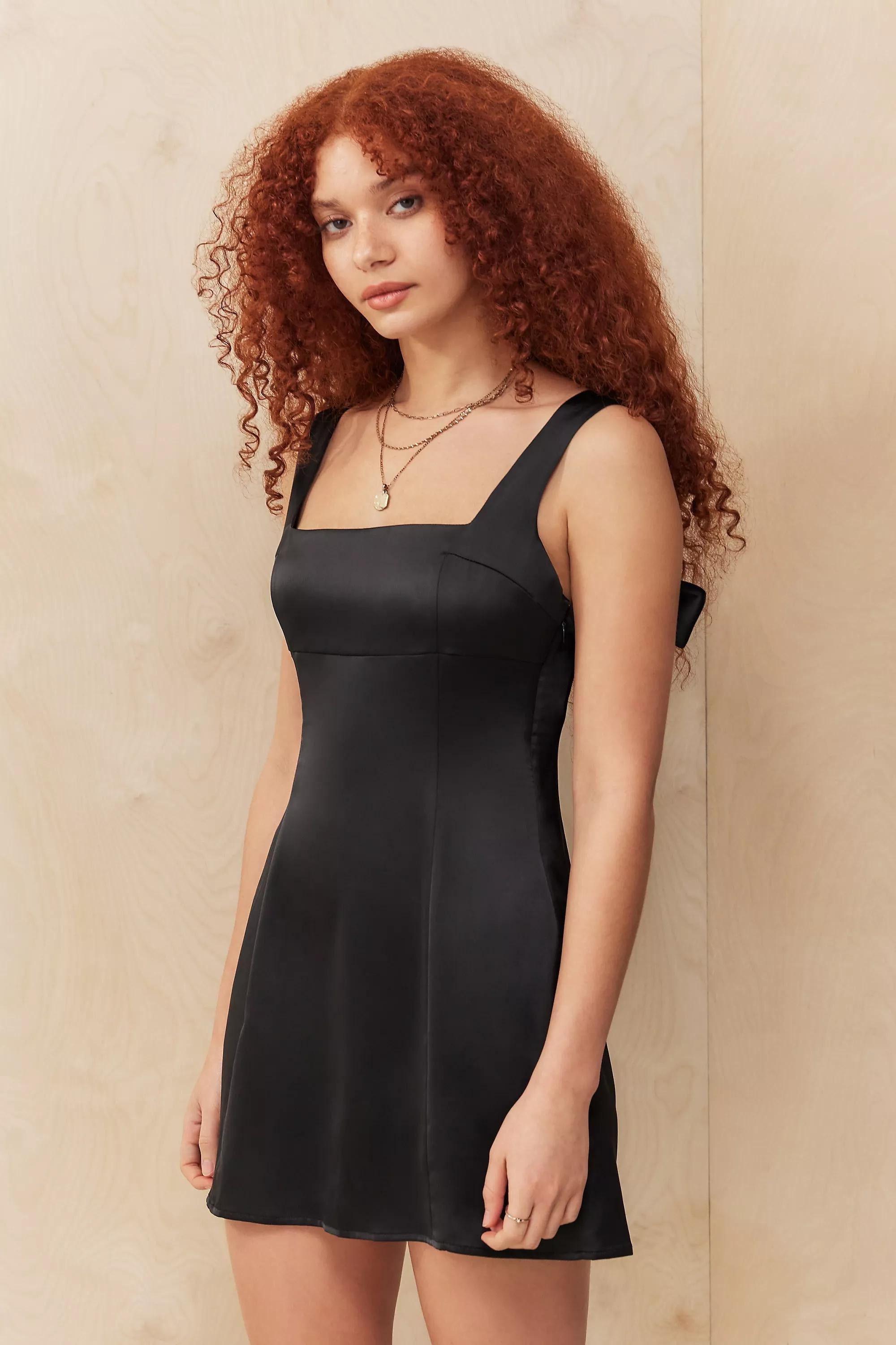 Black Light Before Dark Detailed Mini Dress, BLK, medium