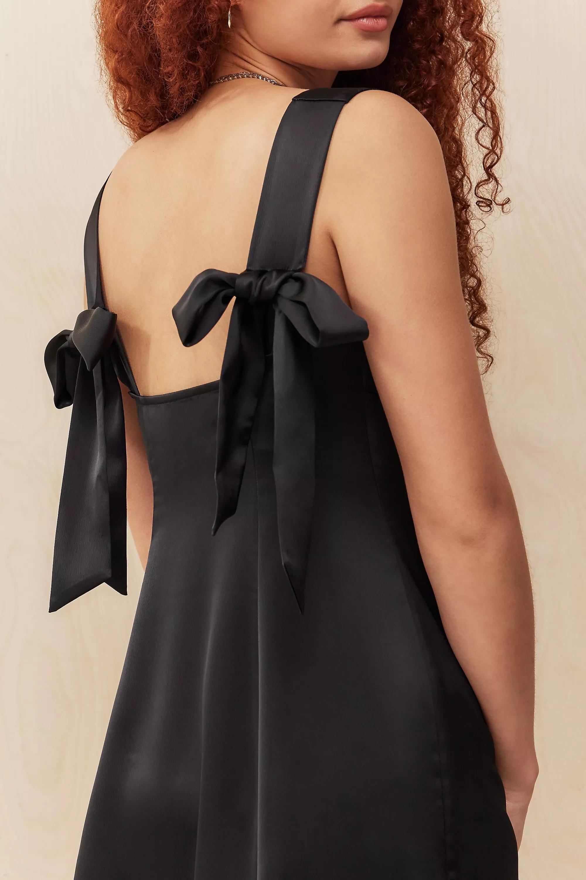 Black Light Before Dark Detailed Mini Dress, BLK, large image number 3