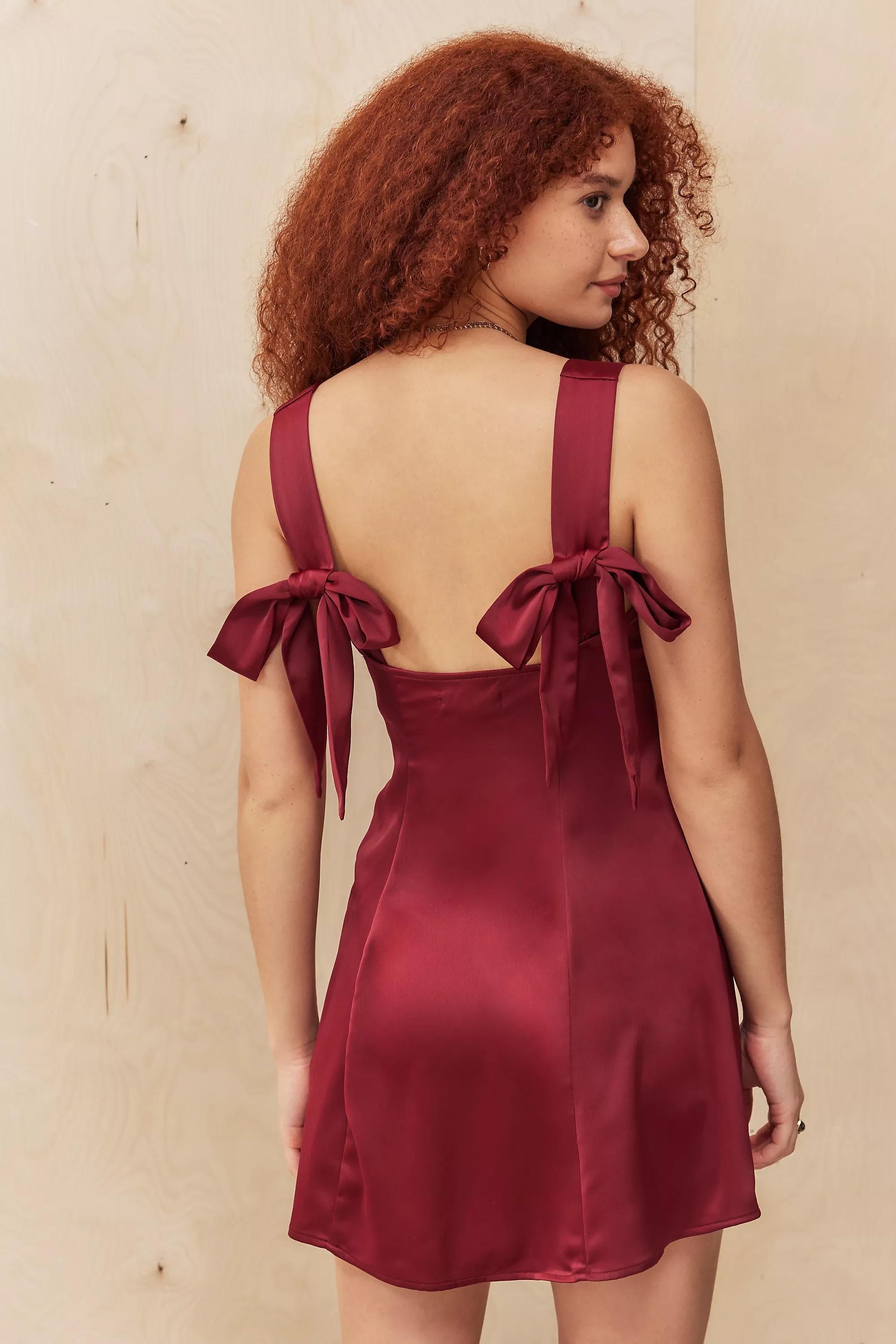 Red Light Before Dark Bri Bow Mini Dress, , large image number 0