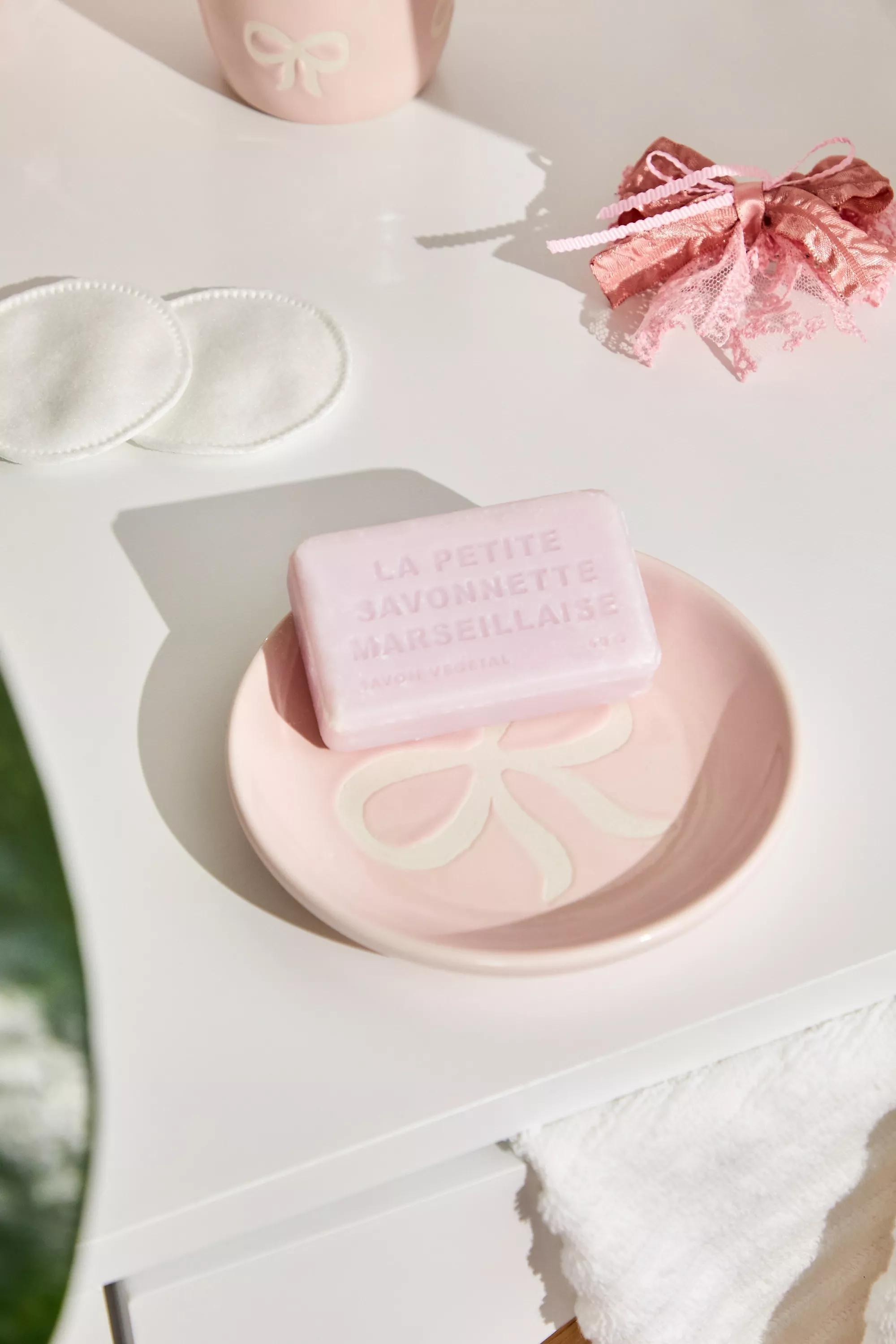 Pink Bow Soap Dish, PINK, large image number 0