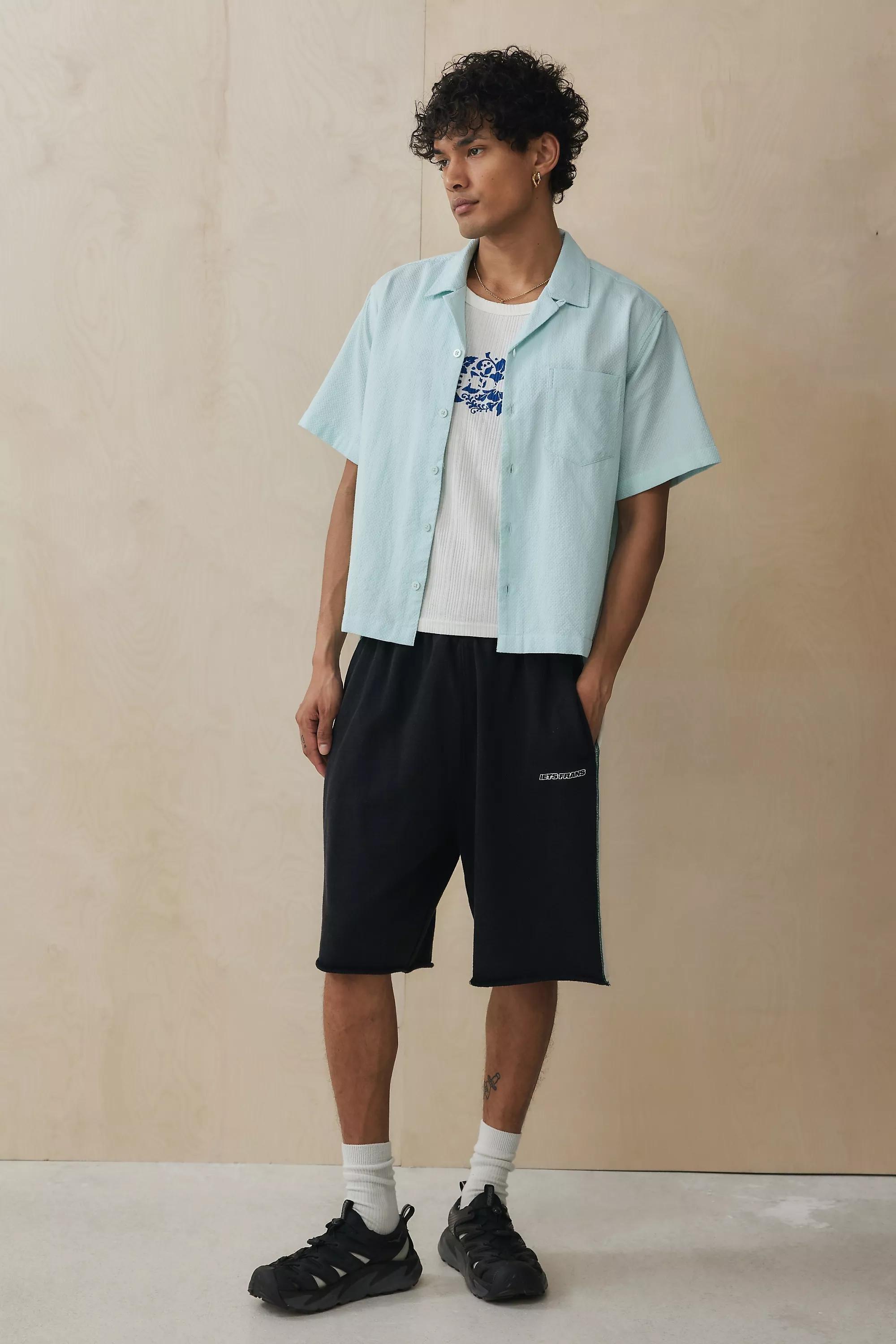 Blue UO Seersucker Shirt Casual, , large image number 1