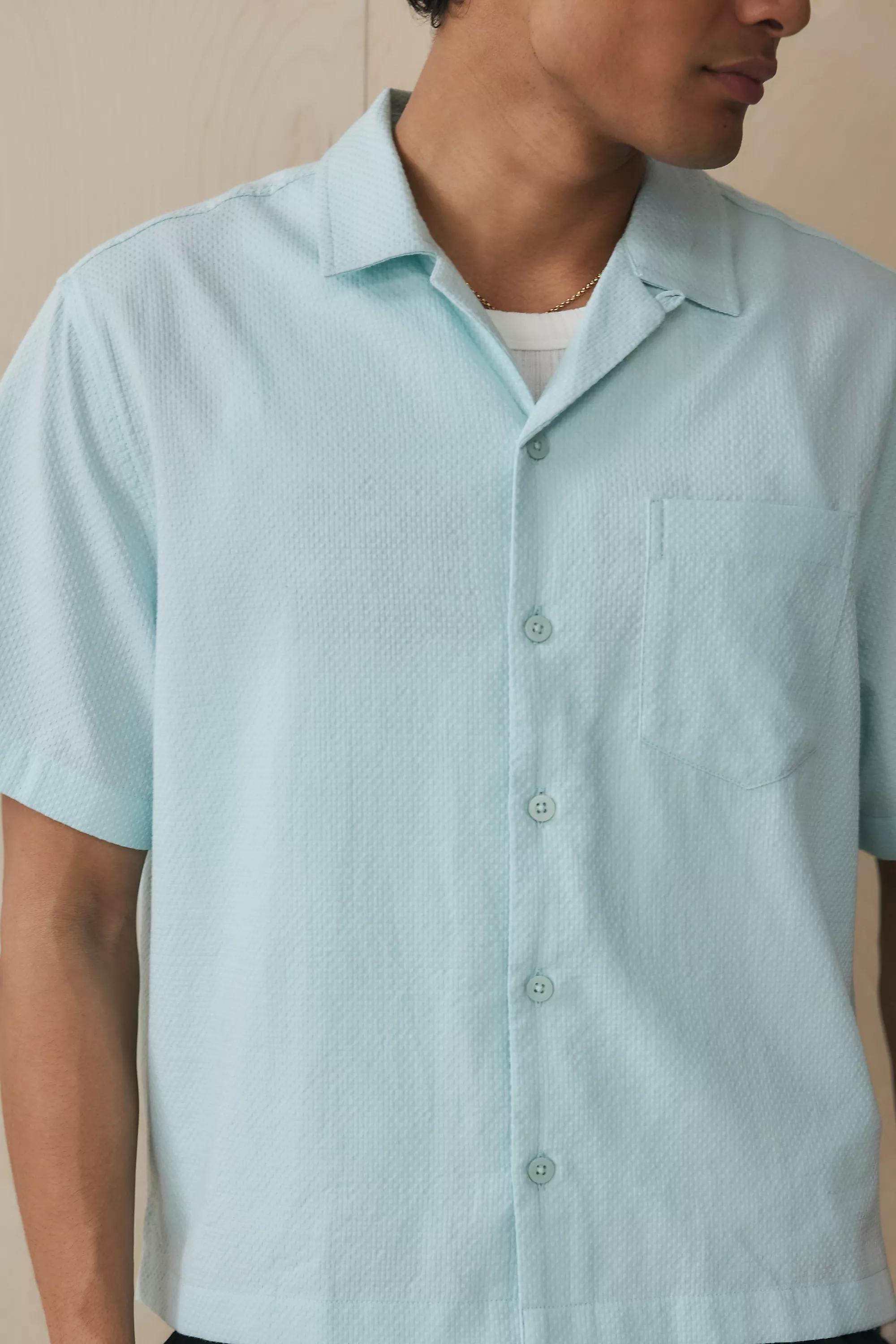 Blue UO Seersucker Shirt Casual, , large image number 3