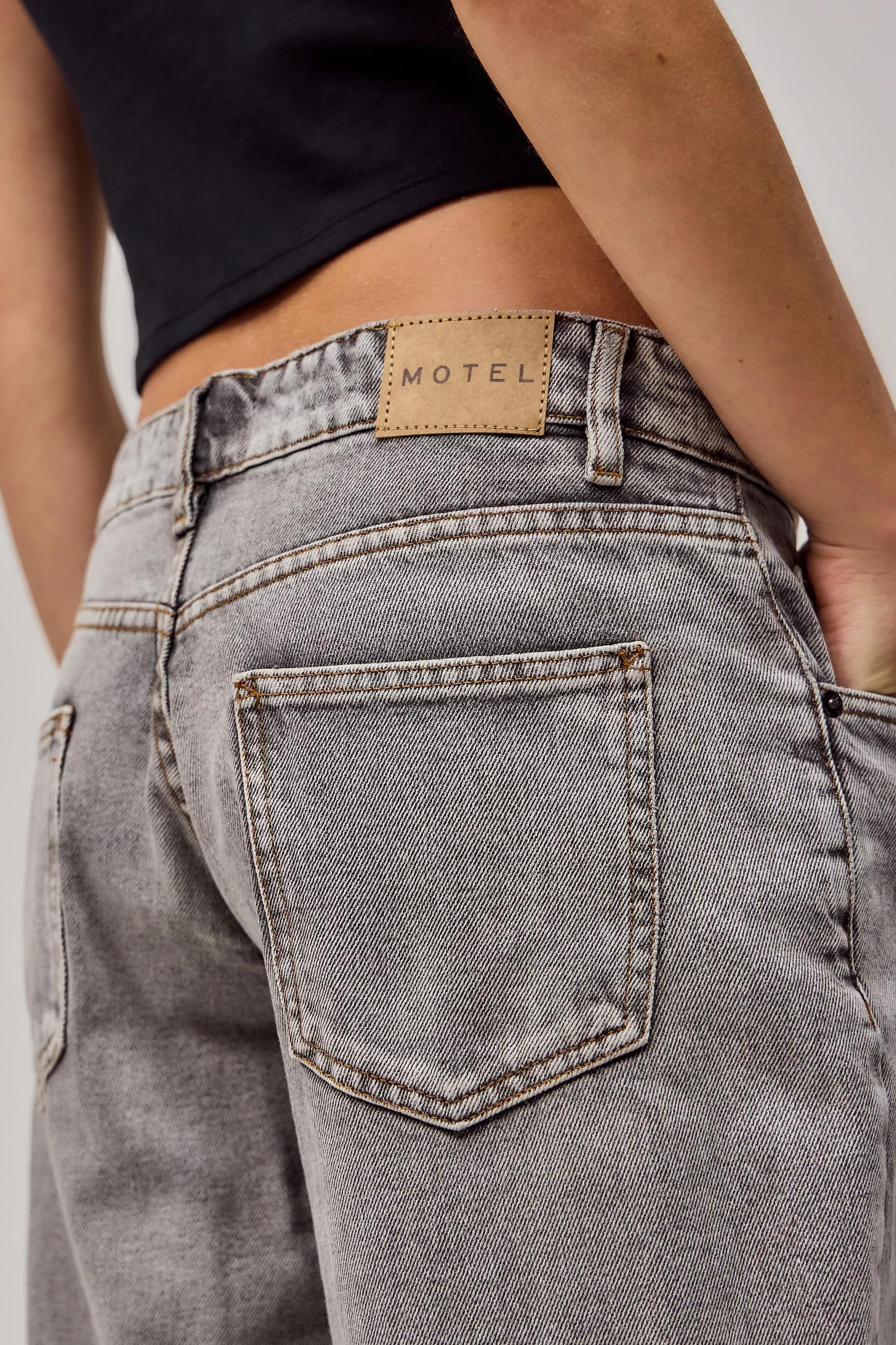 Grey Washed Denim Low Rise Jeans, , large image number 2