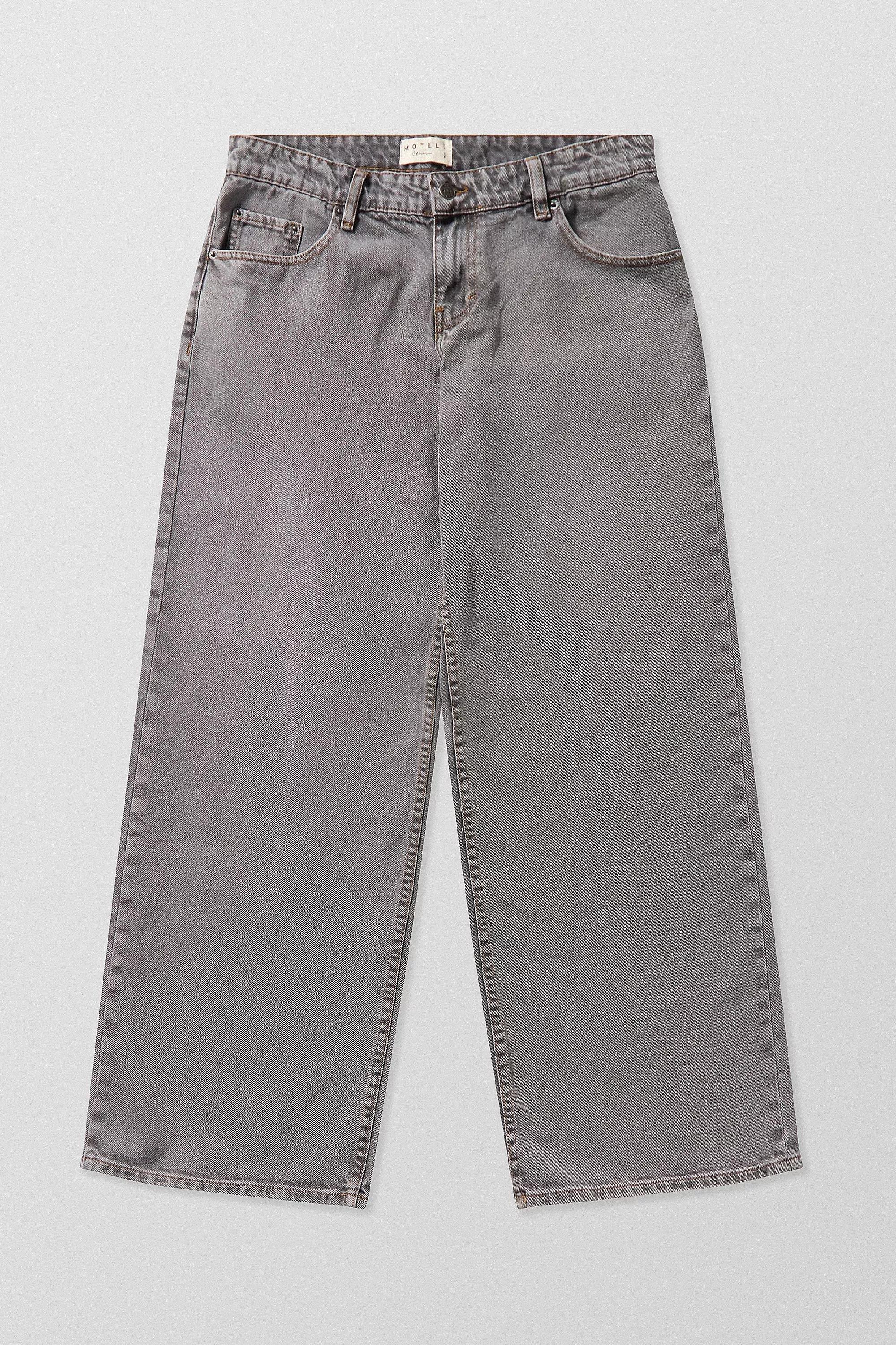Grey Washed Denim Low Rise Jeans, GREY, large image number 8