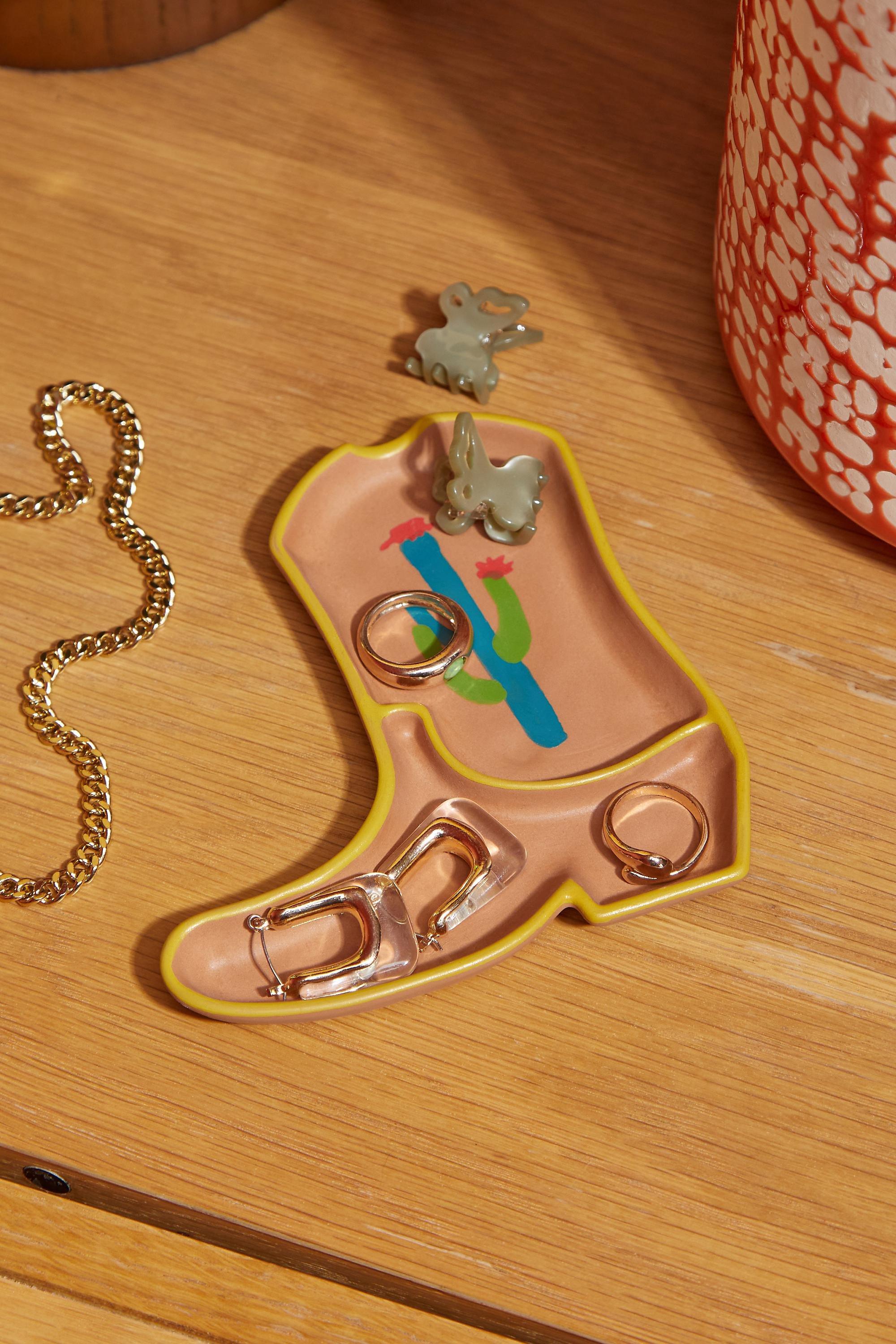 Multicolour Western Boot Trinket Tray, ASSORT, large image number 0