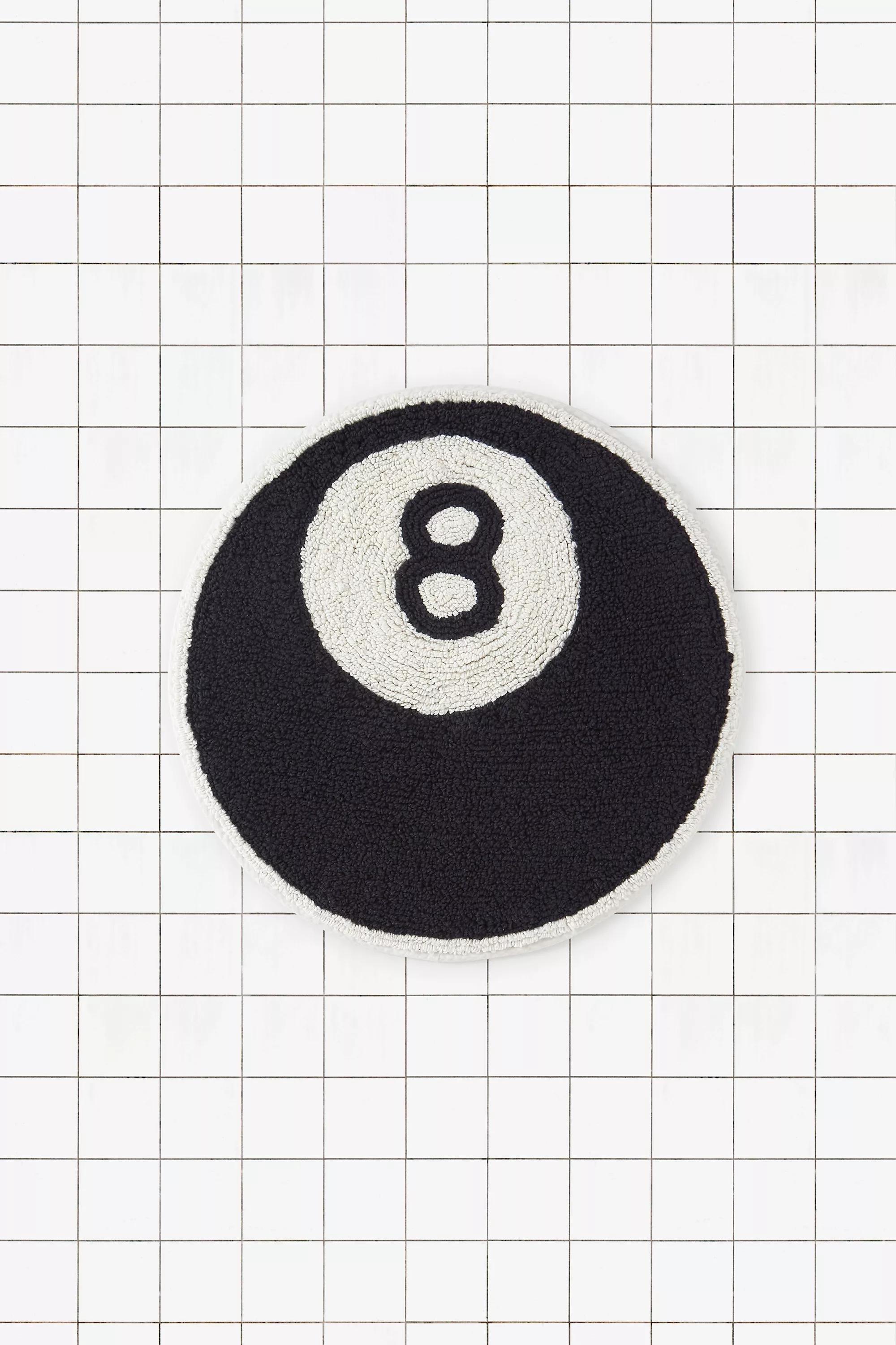 Black 8 Ball Bath Mat, B&W, large image number 4