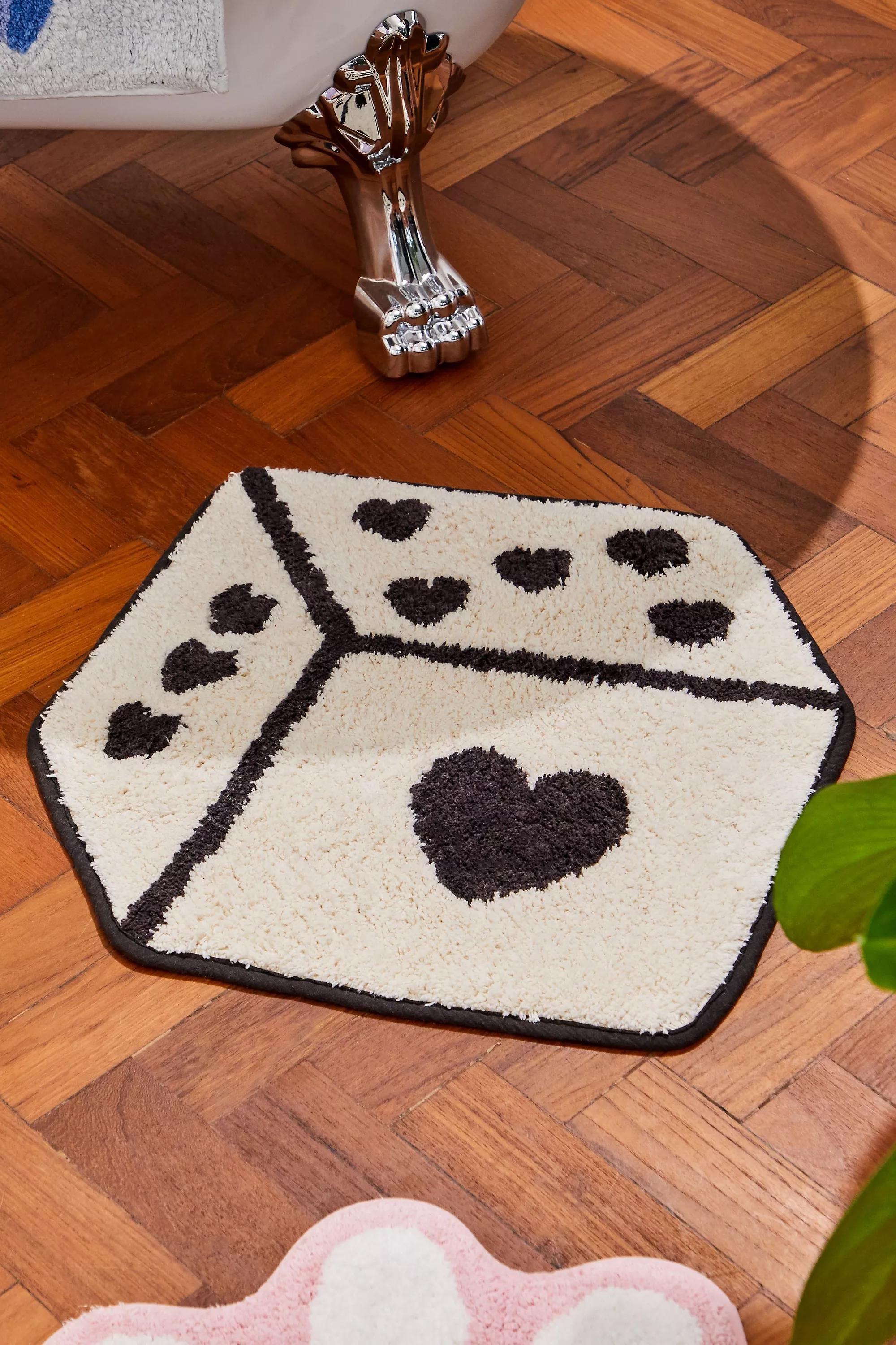 Black And White Dice Bath Mat, B&W, large image number 0