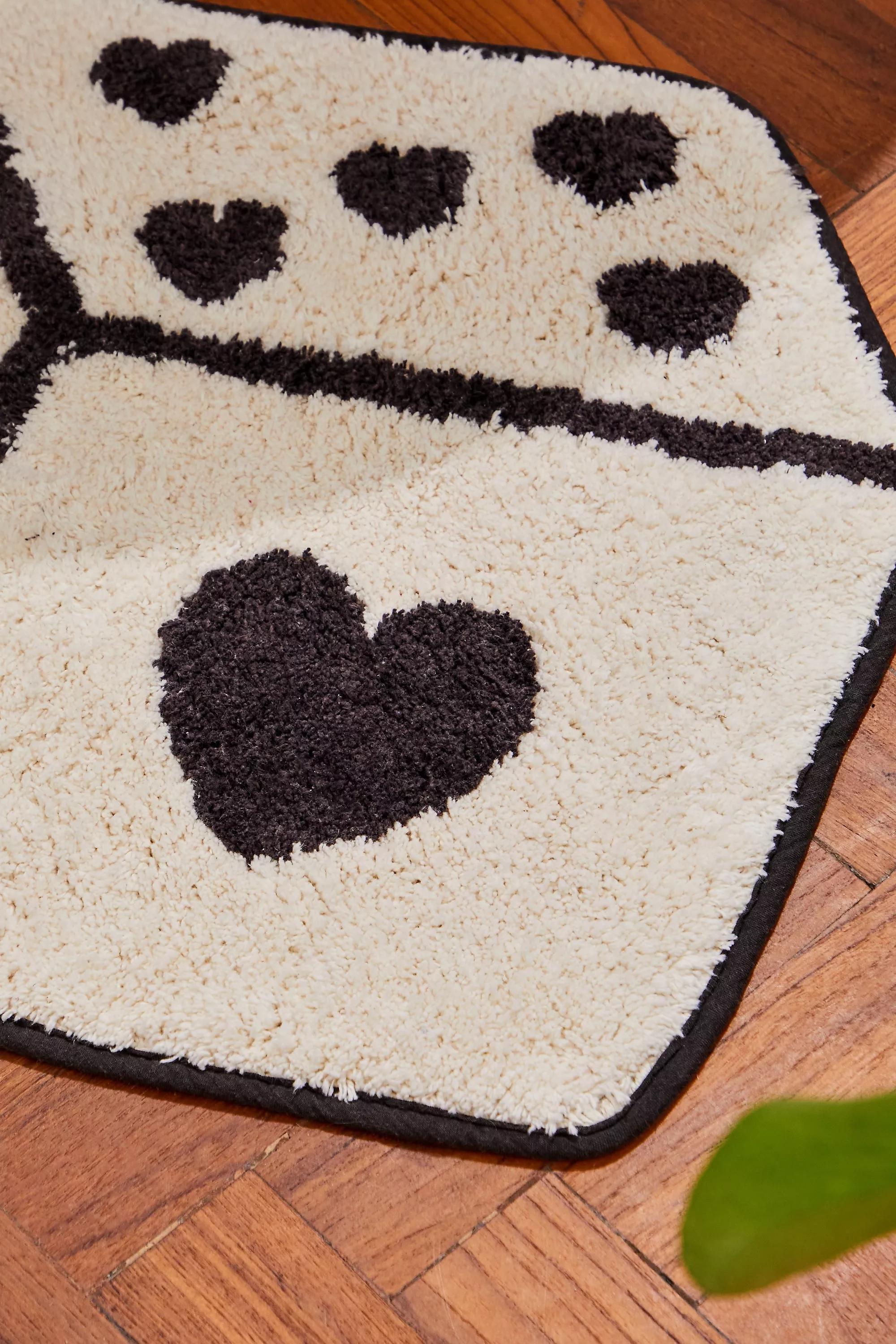 Black And White Dice Bath Mat, B&W, large image number 1