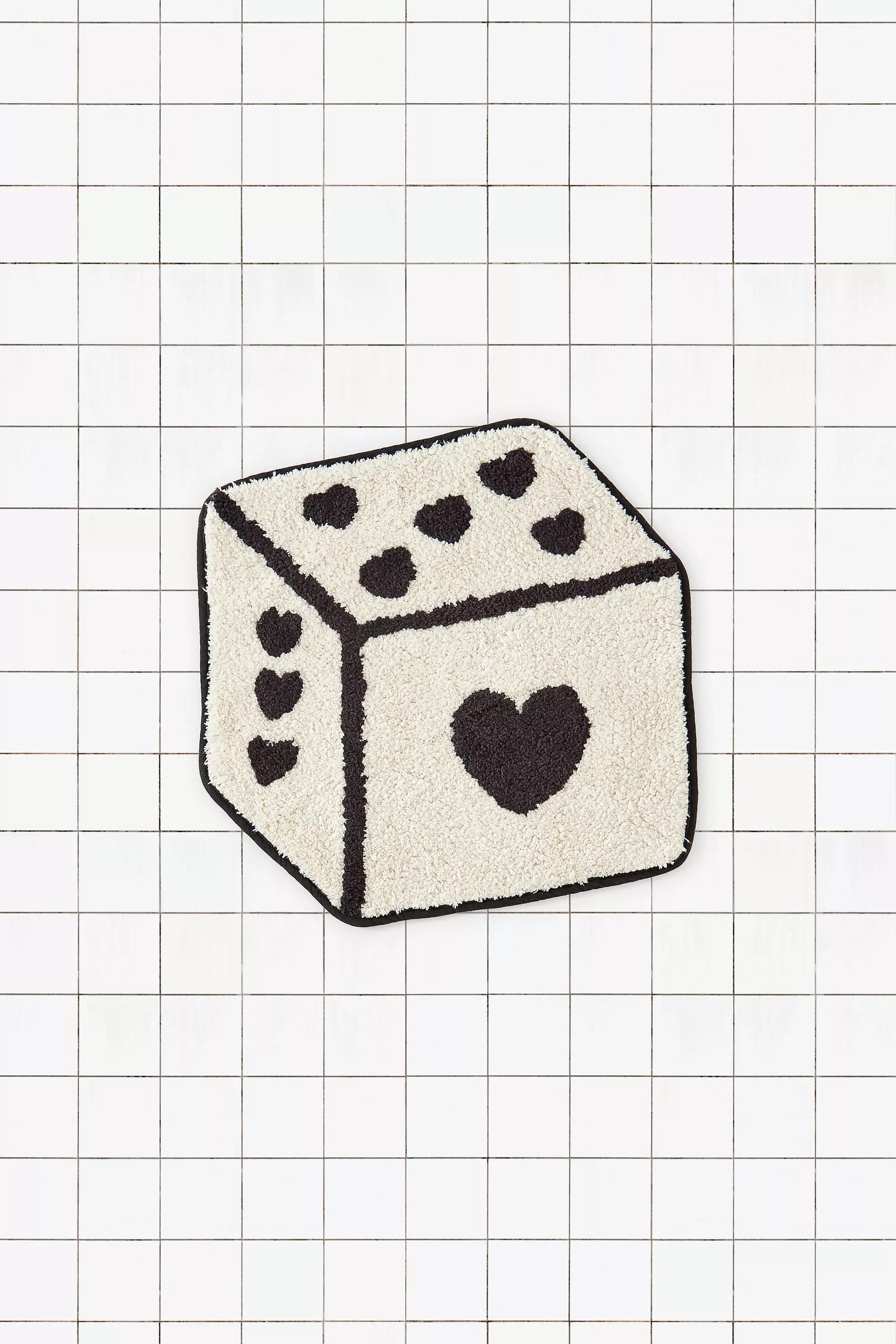 Black And White Dice Bath Mat, B&W, large image number 4