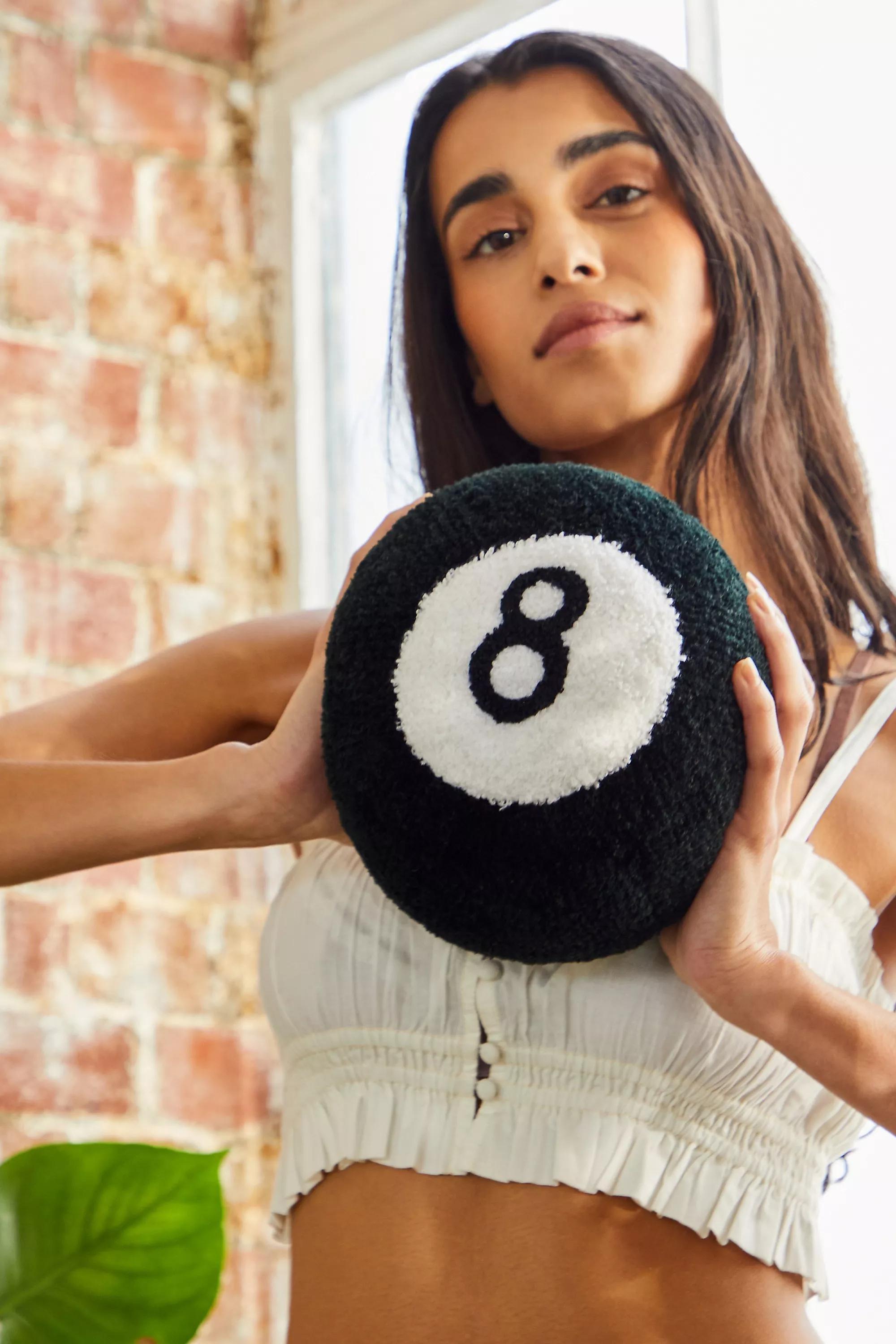 Black 8 Ball Cushion, BLK, large image number 0