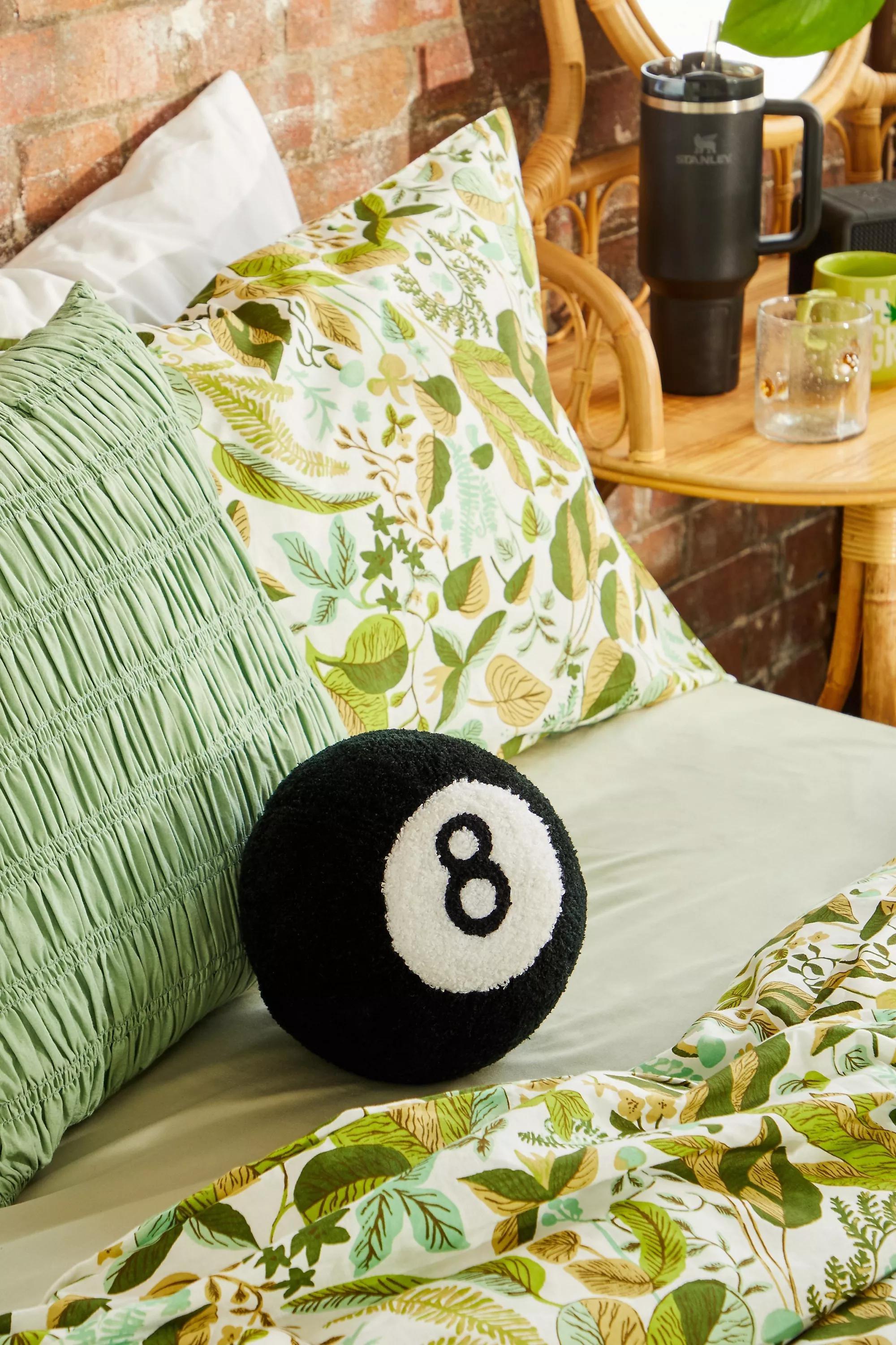 Black 8 Ball Cushion, BLK, large image number 1
