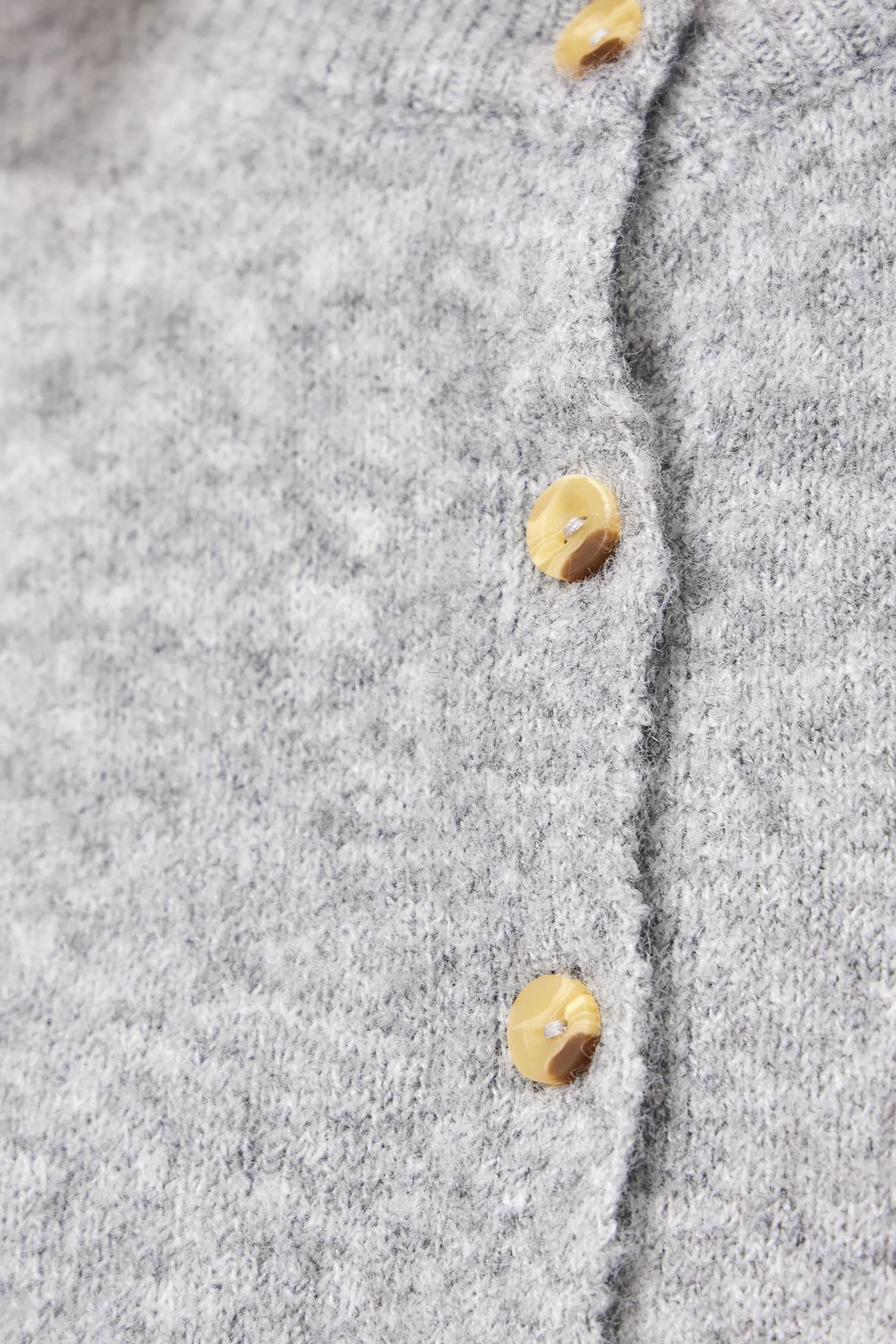 Grey Crew Neck Cardigan, , large image number 1