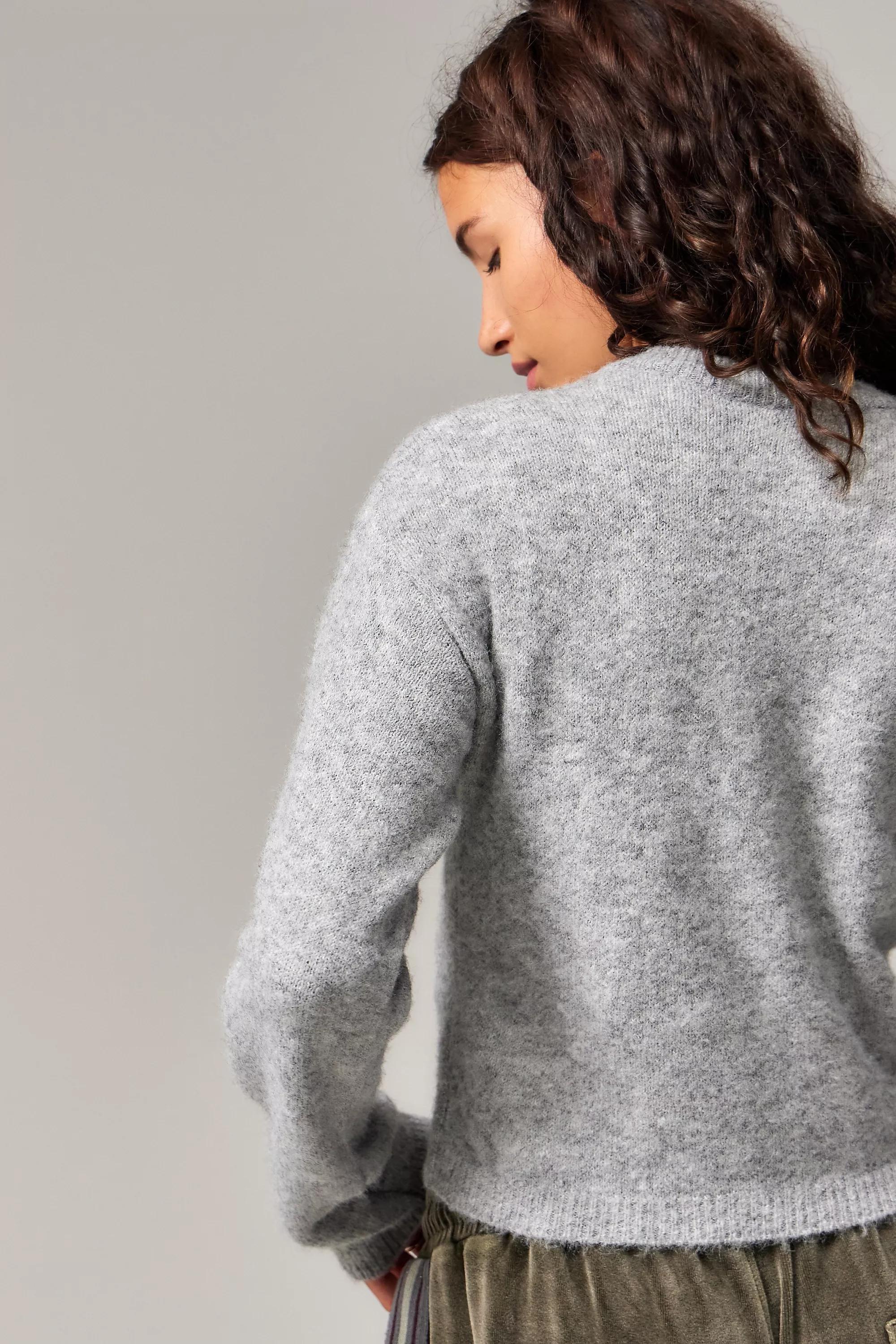 Grey Crew Neck Cardigan, , large image number 4