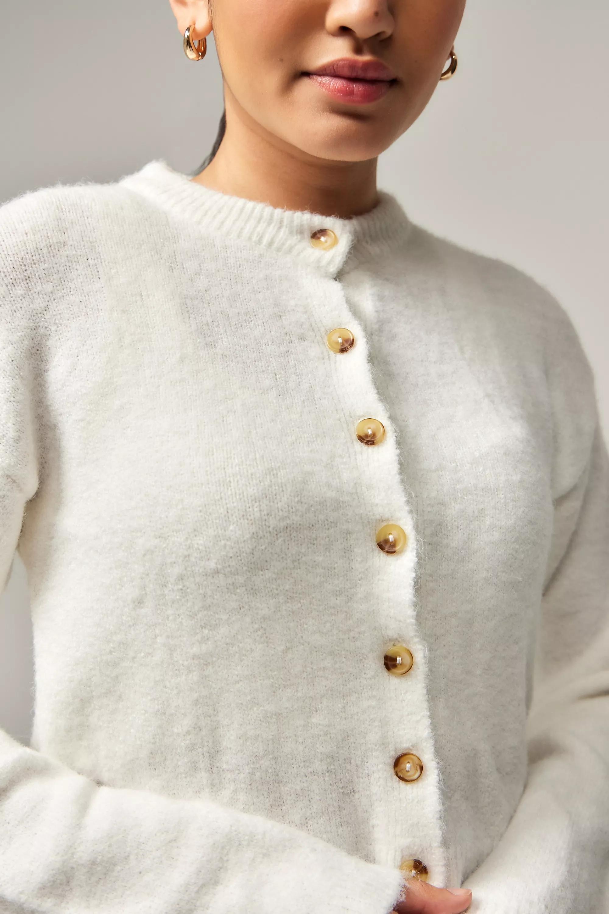 Ivory Uo Casey Crew Cardigan, , large image number 1