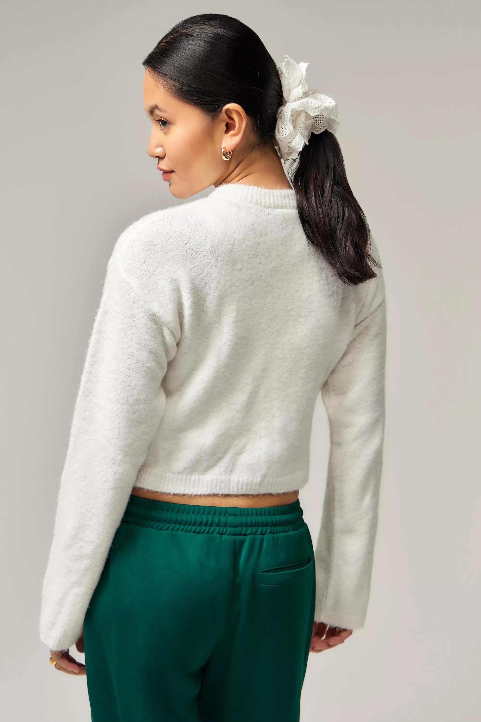 Ivory Uo Casey Crew Cardigan, , large image number 3