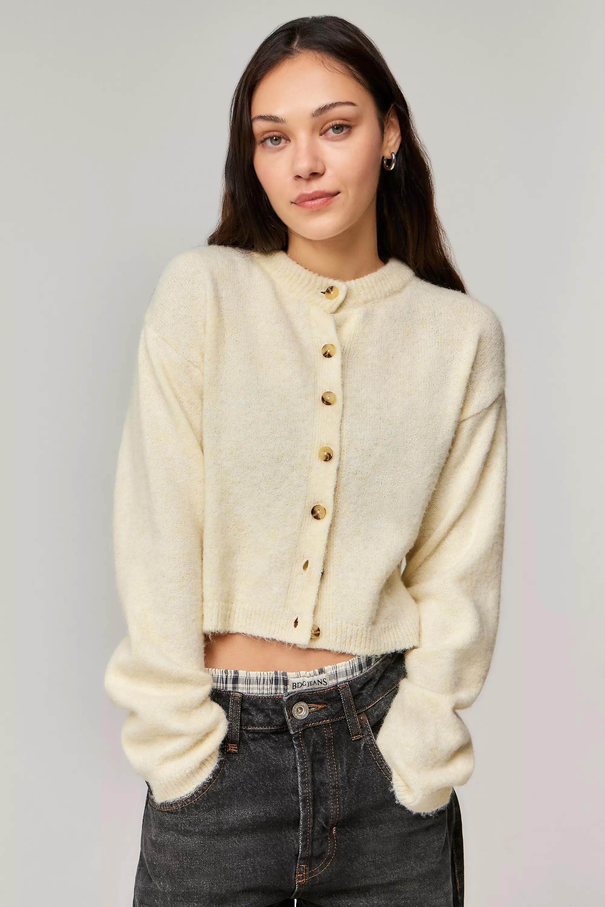 Yellow Crew Cardigan, , large image number 0