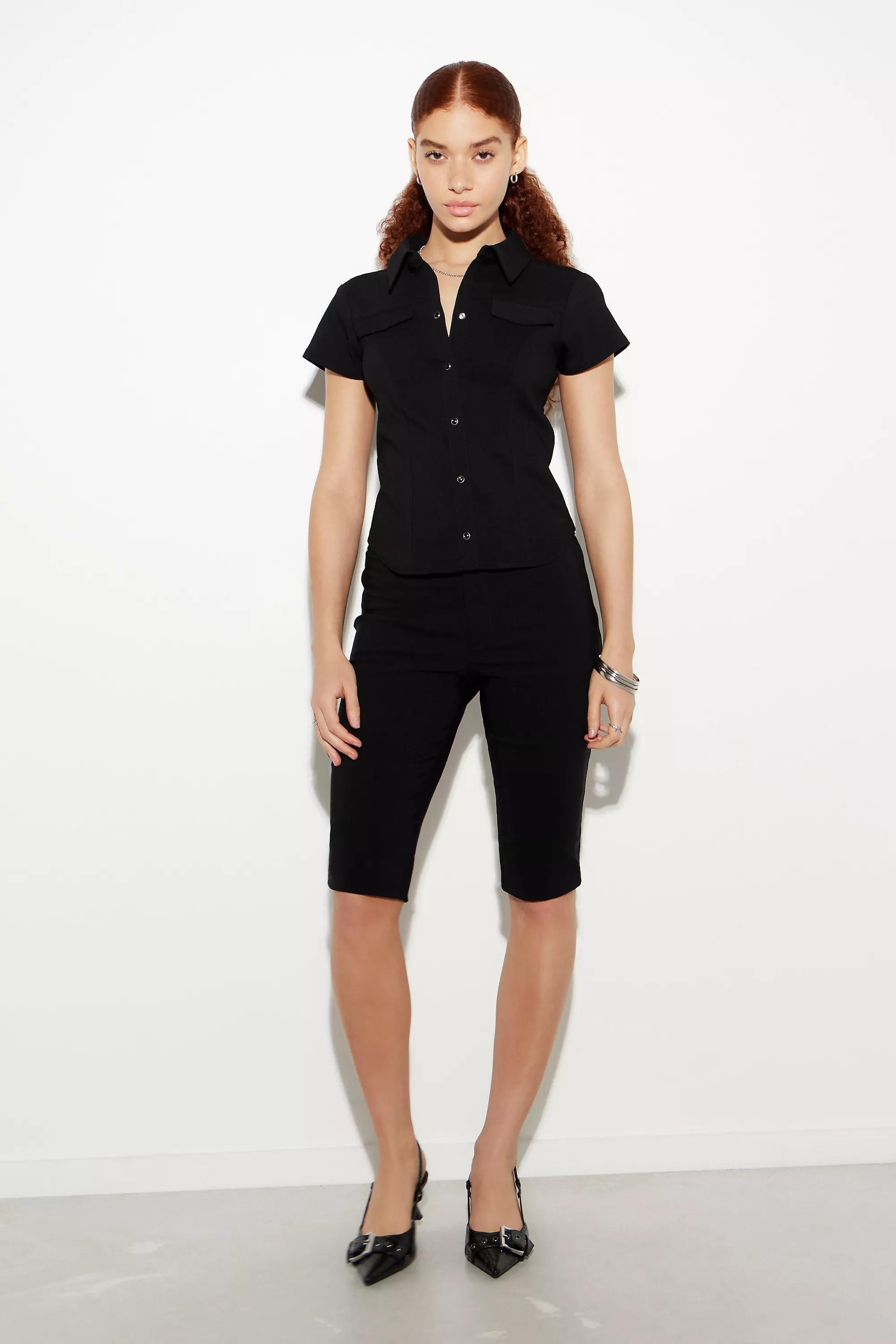 Black Silence + Noise Detailed Shirt, , large image number 1