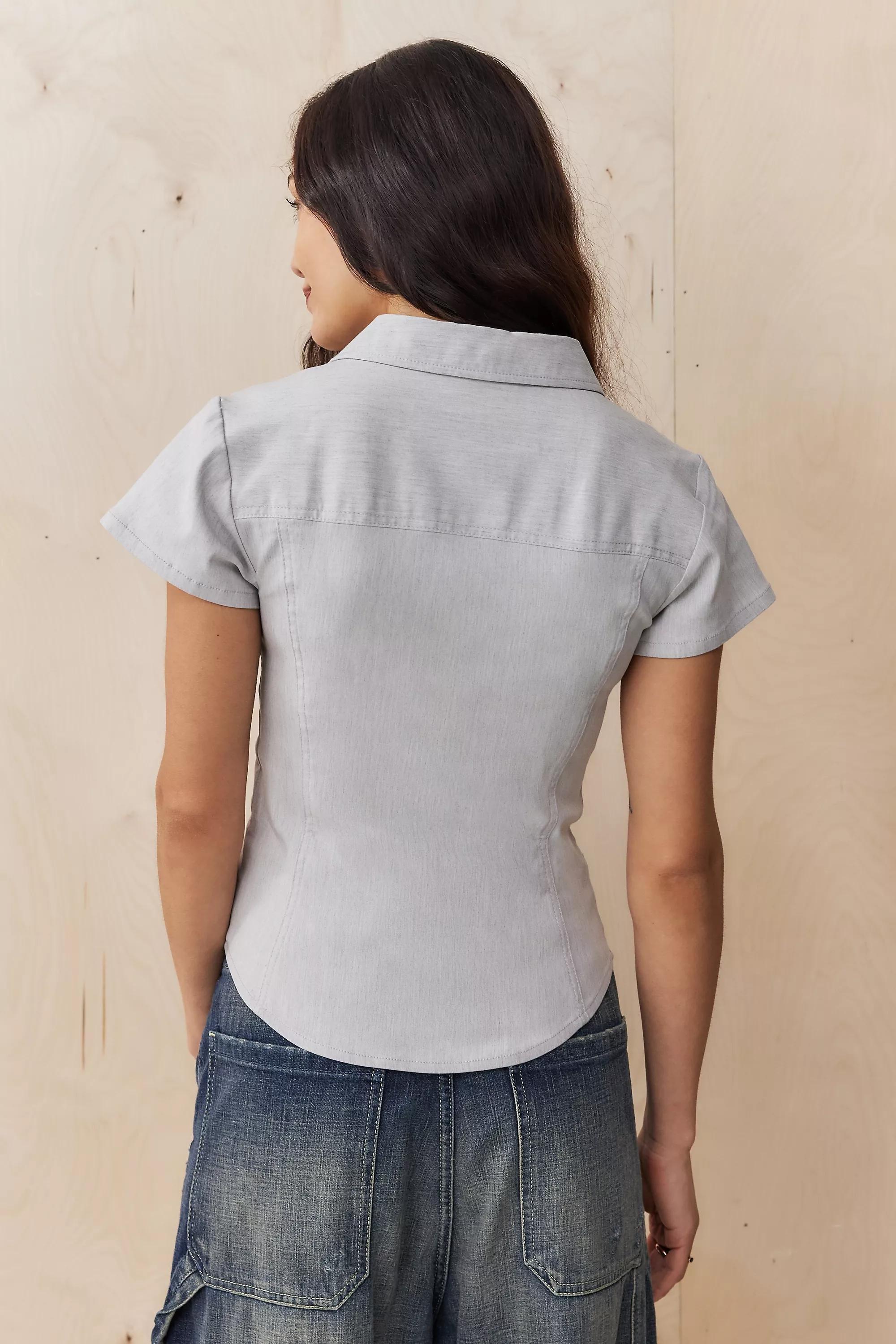 UO Polly Bengaline Blouse, , large image number 3