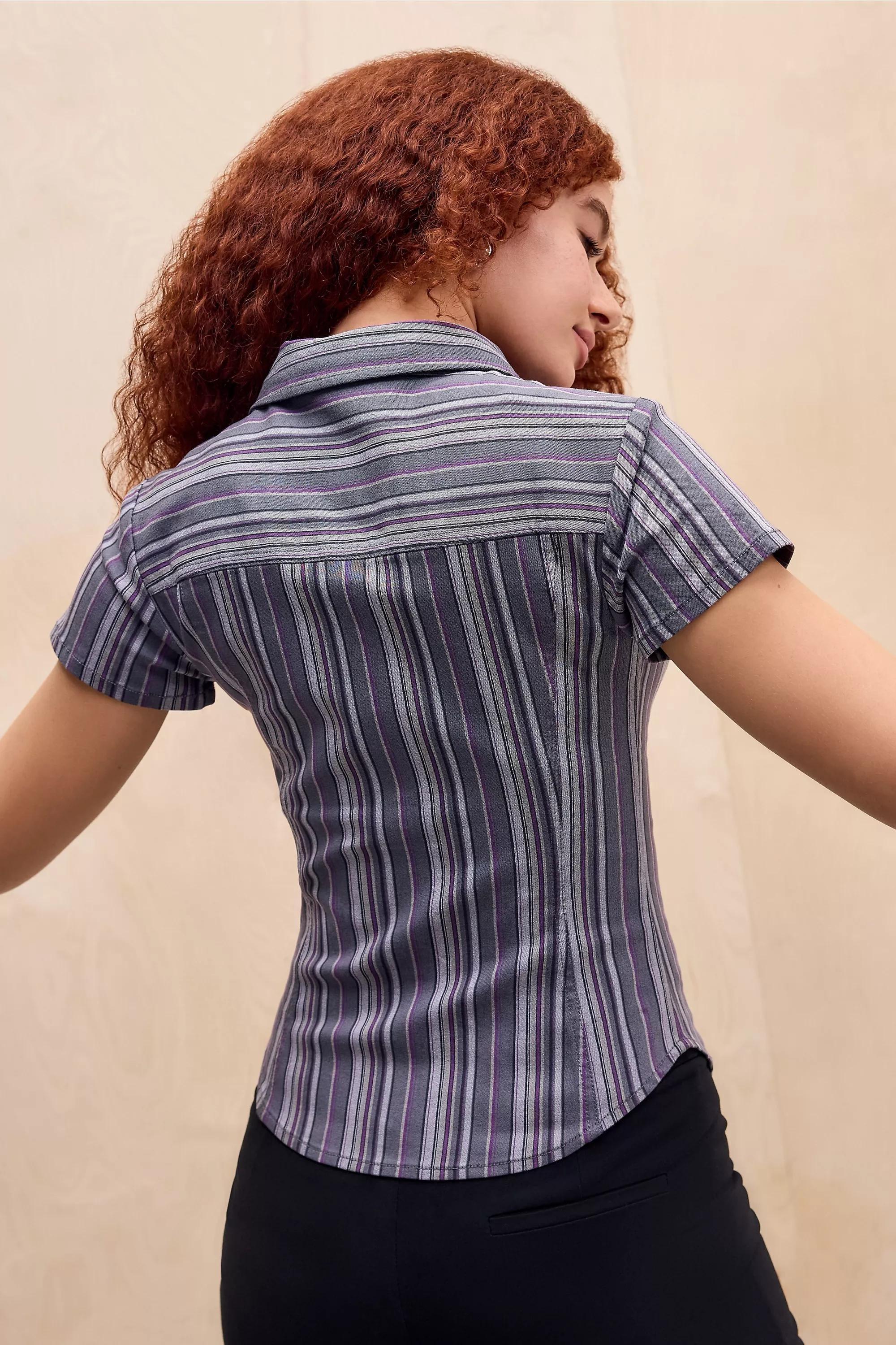 Multicolour Silence + Noise Polly Bengaline Shirt, PP MOTIF, large image number 3