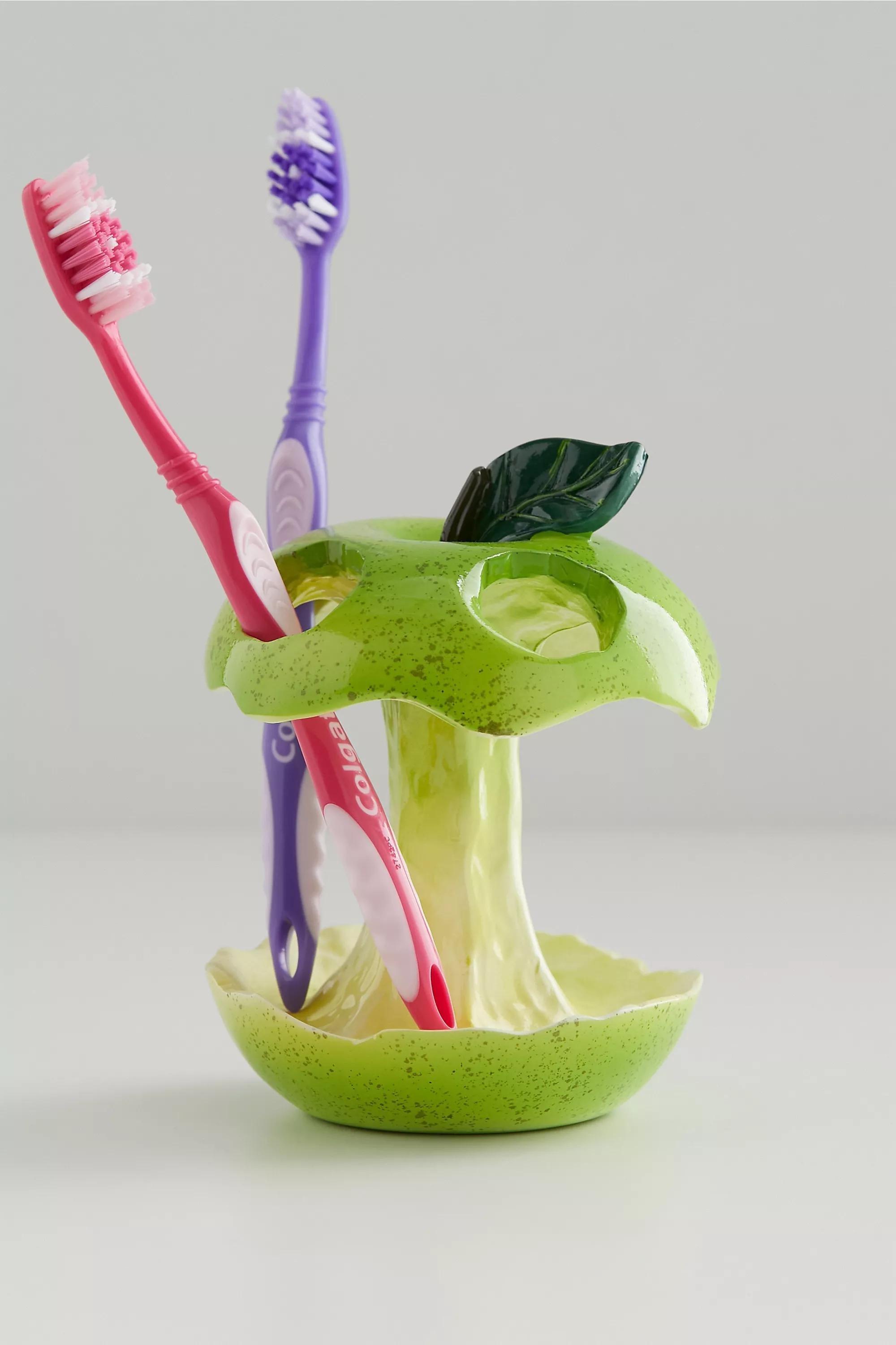 Green Trash Apple Toothbrush Holder, GRN, large image number 0