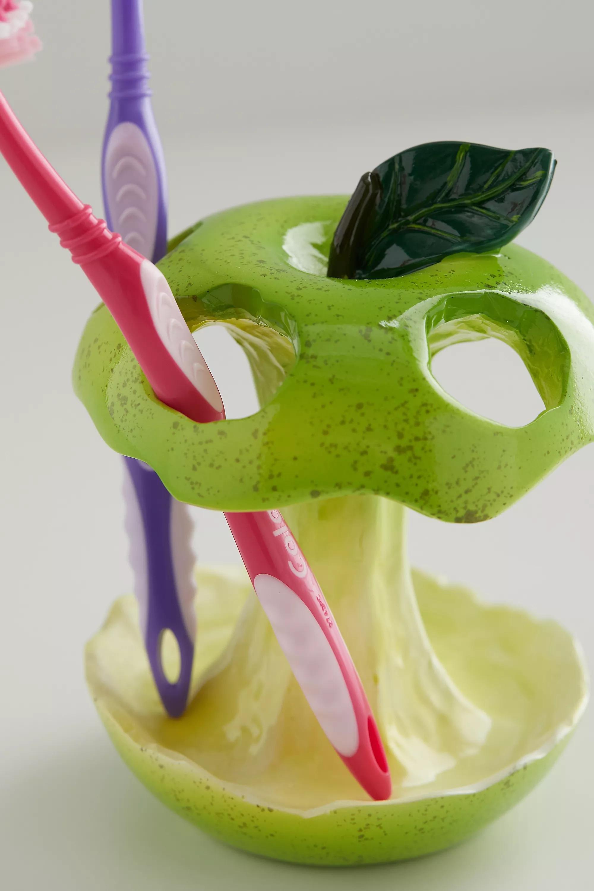 Green Trash Apple Toothbrush Holder, GRN, large image number 2
