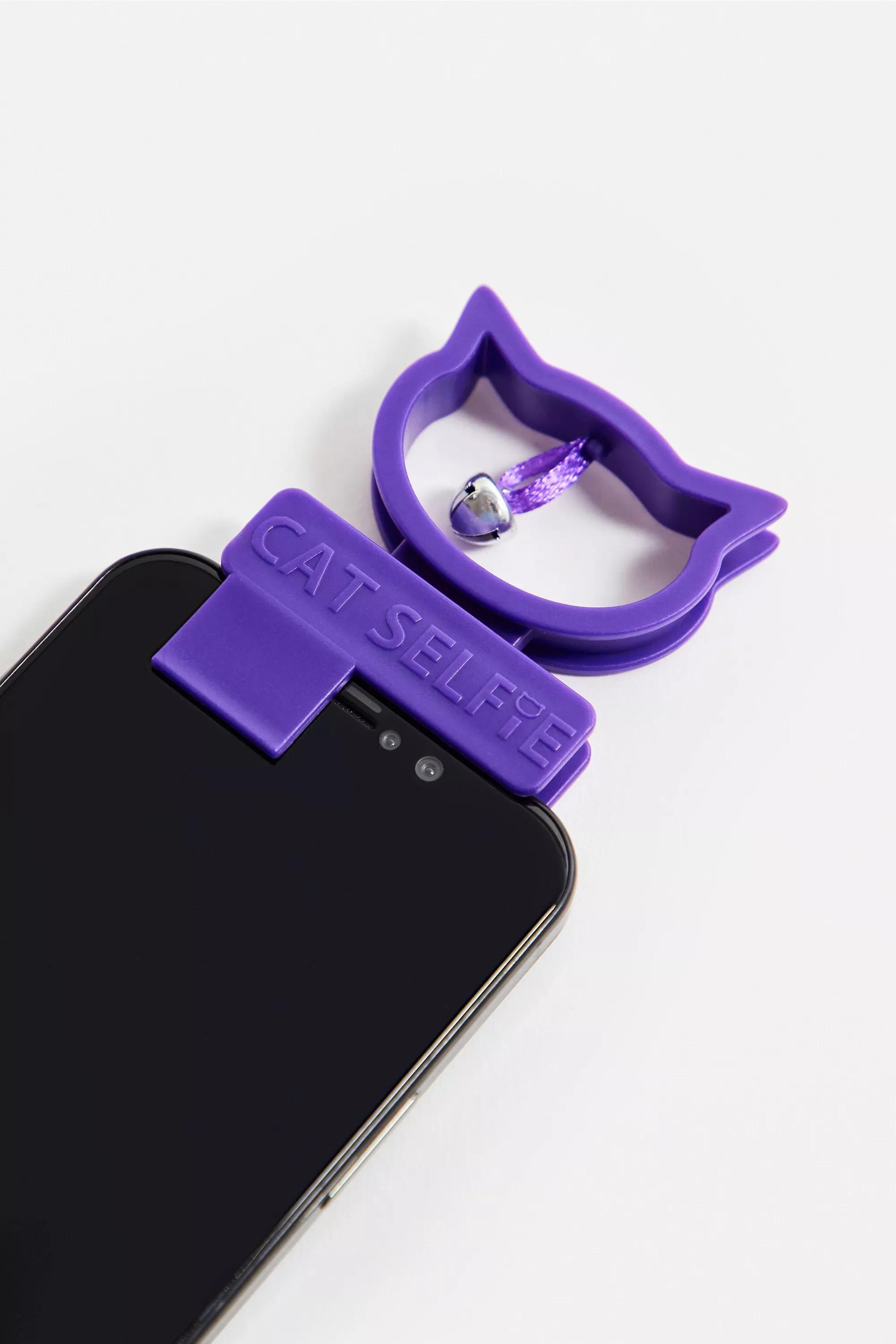 Purple Le Cat Selfie Phone Clip, PURP, large image number 0