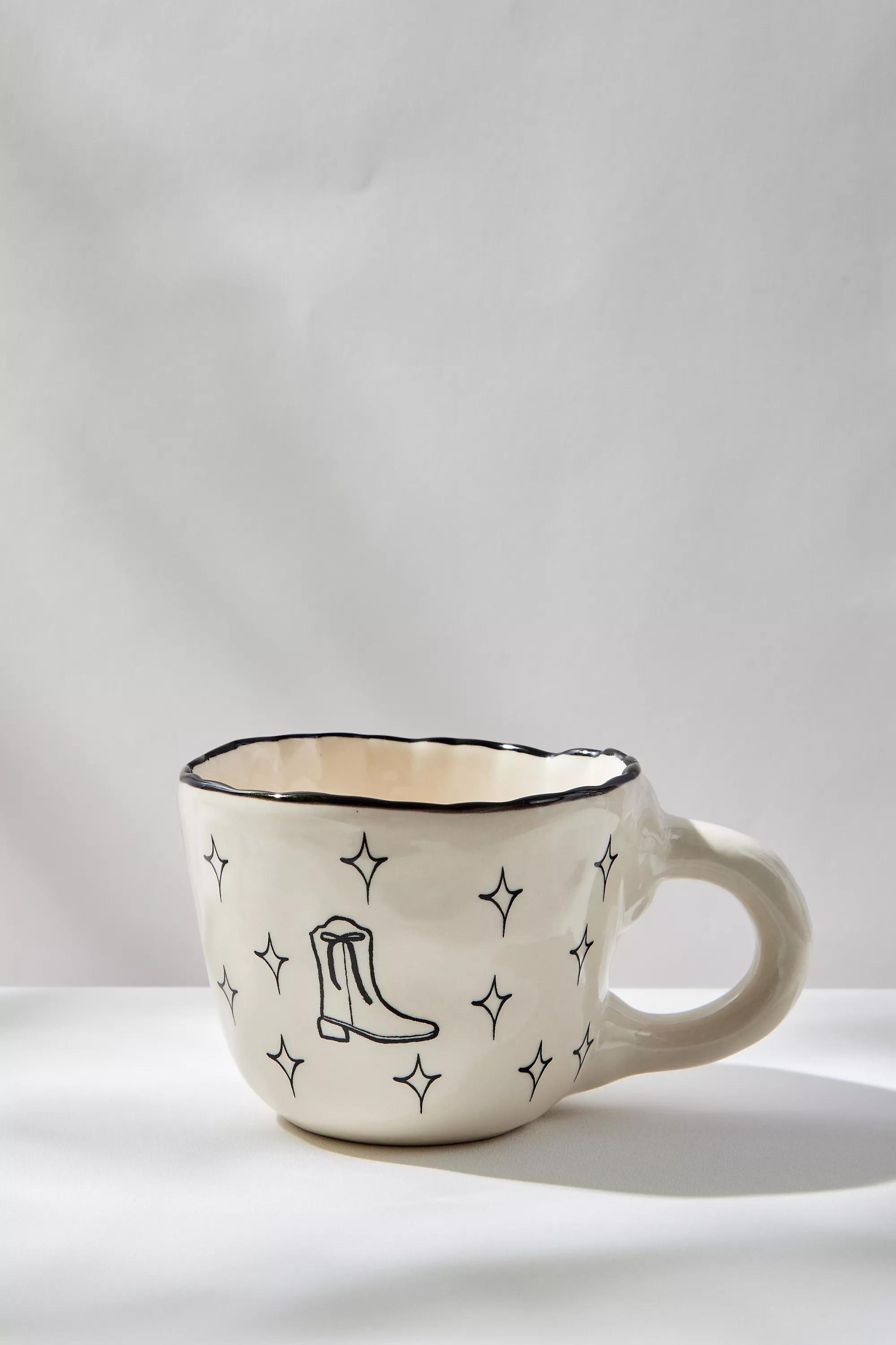White Whimsical Western Mug, WHT, large image number 2