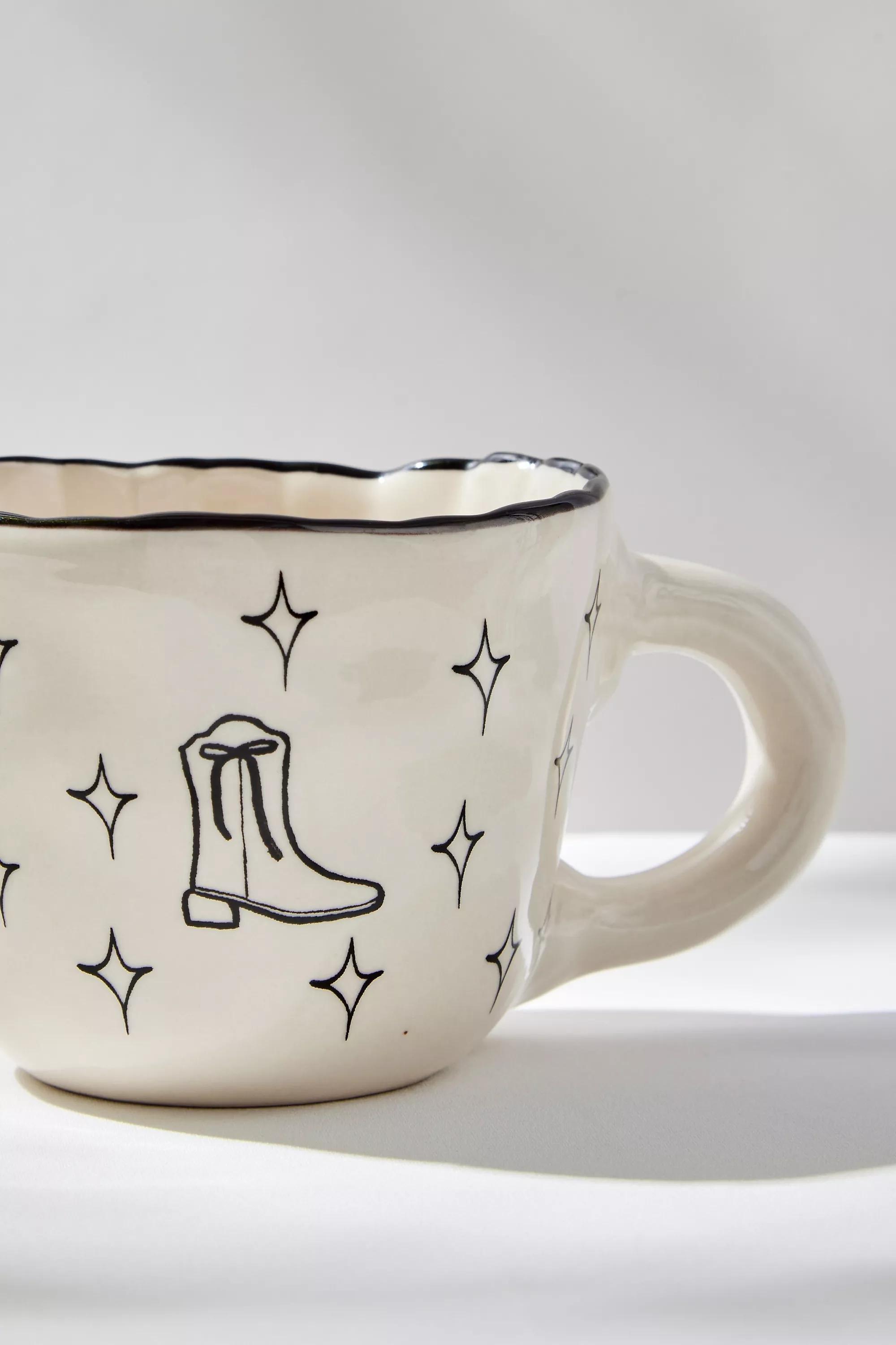 White Whimsical Western Mug, WHT, large image number 3