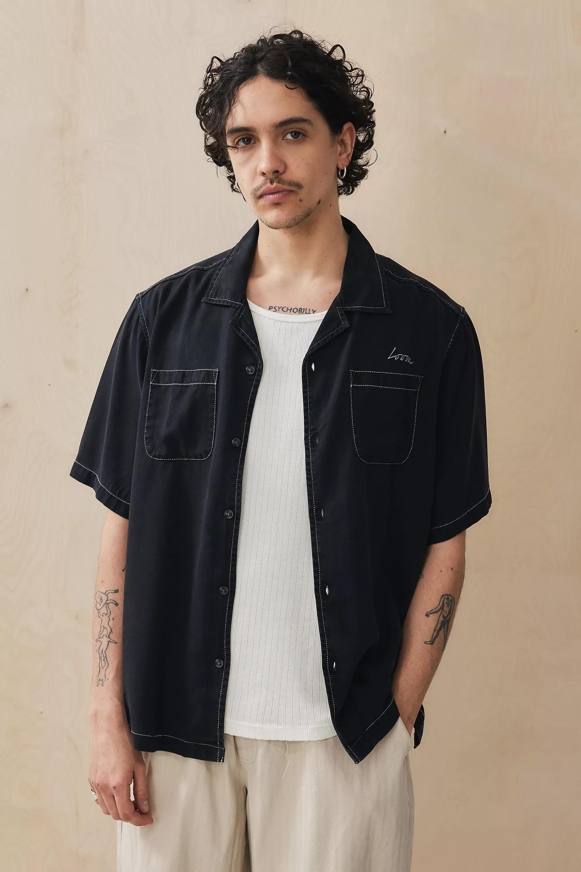 Black Pritned Detailed Shirt, , large image number 0