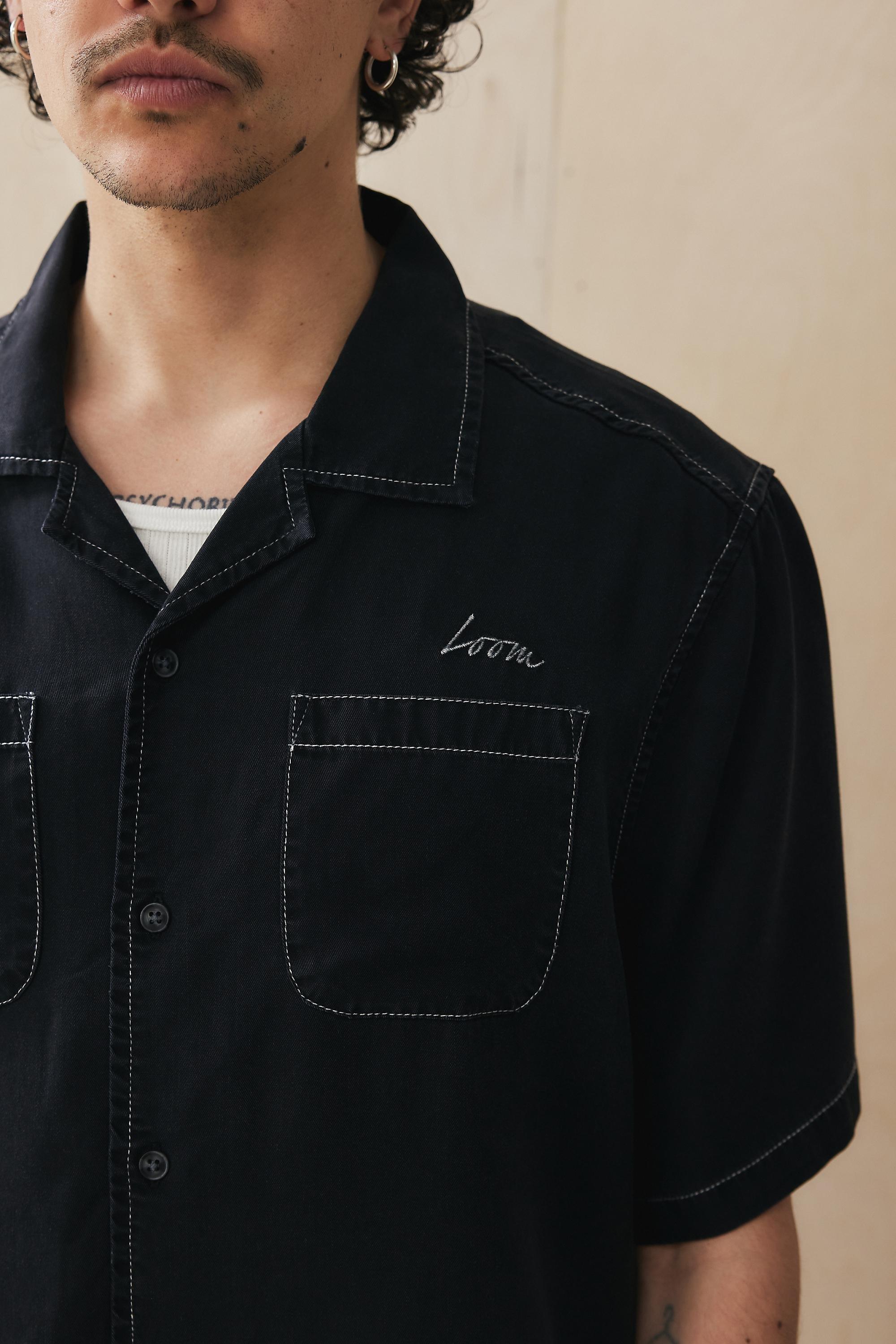 Black Pritned Detailed Shirt, , large image number 1