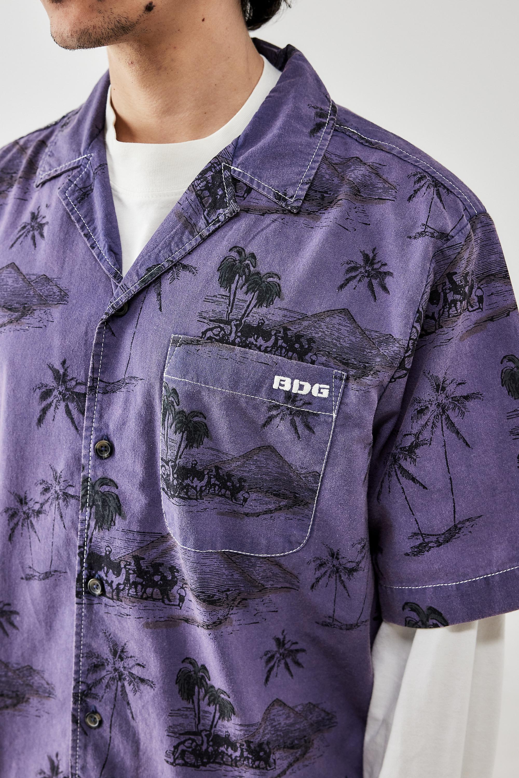 Purple UO Desert Shirt Overshirt, , large image number 1