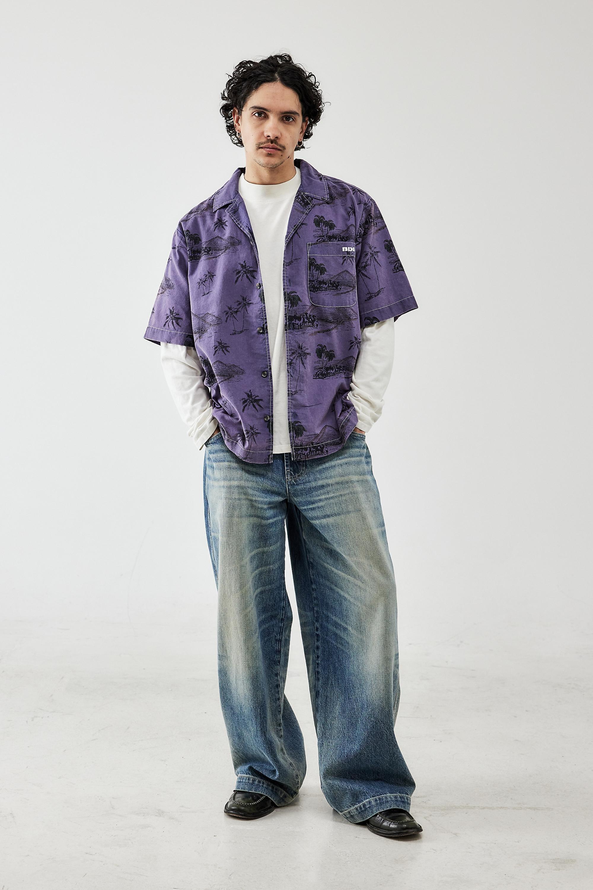 Purple UO Desert Shirt Overshirt, , large image number 2