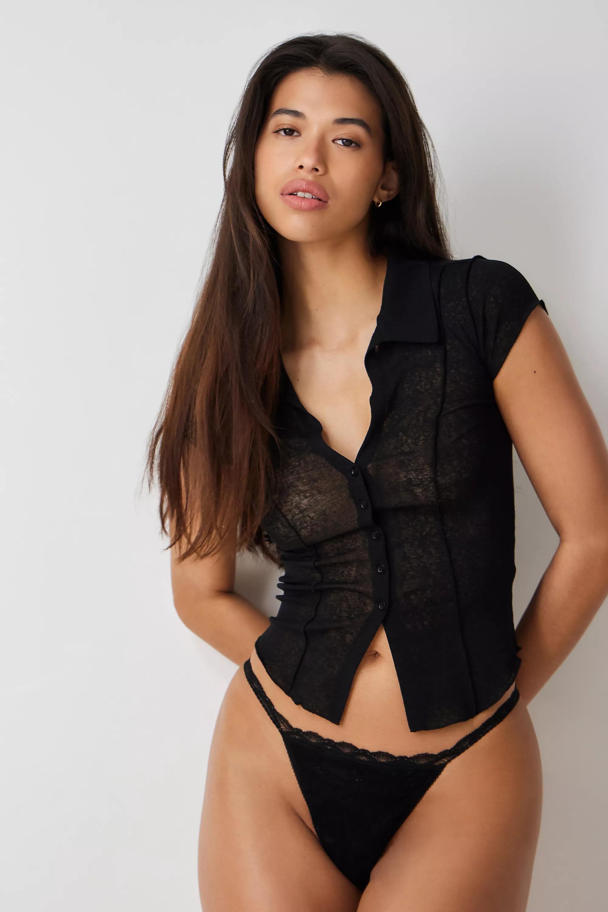 Black Under Lace G-String, , large image number 0