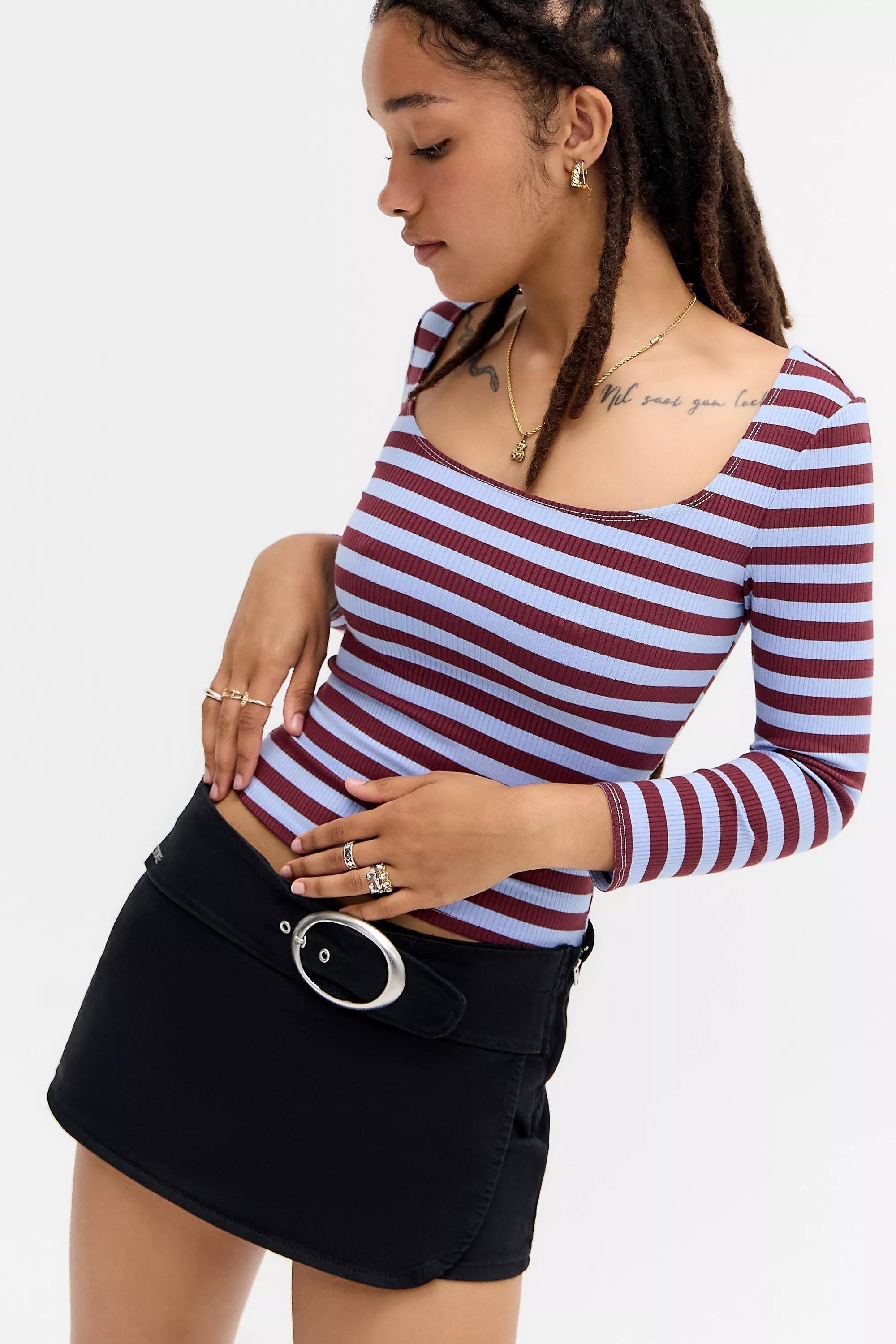 Black Bdg Missy Denim Skort, BLK, medium