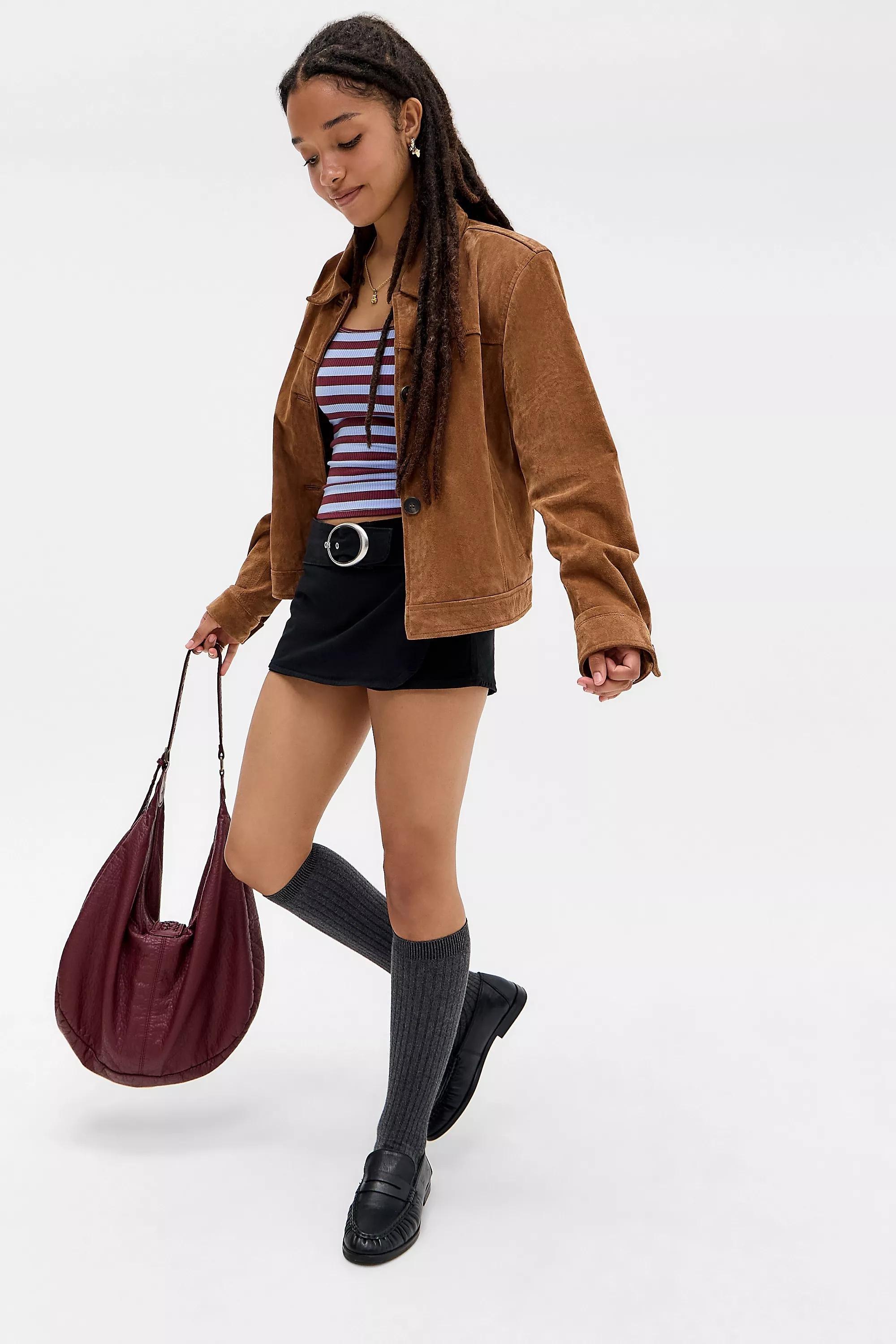 Black Bdg Missy Denim Skort, BLK, medium