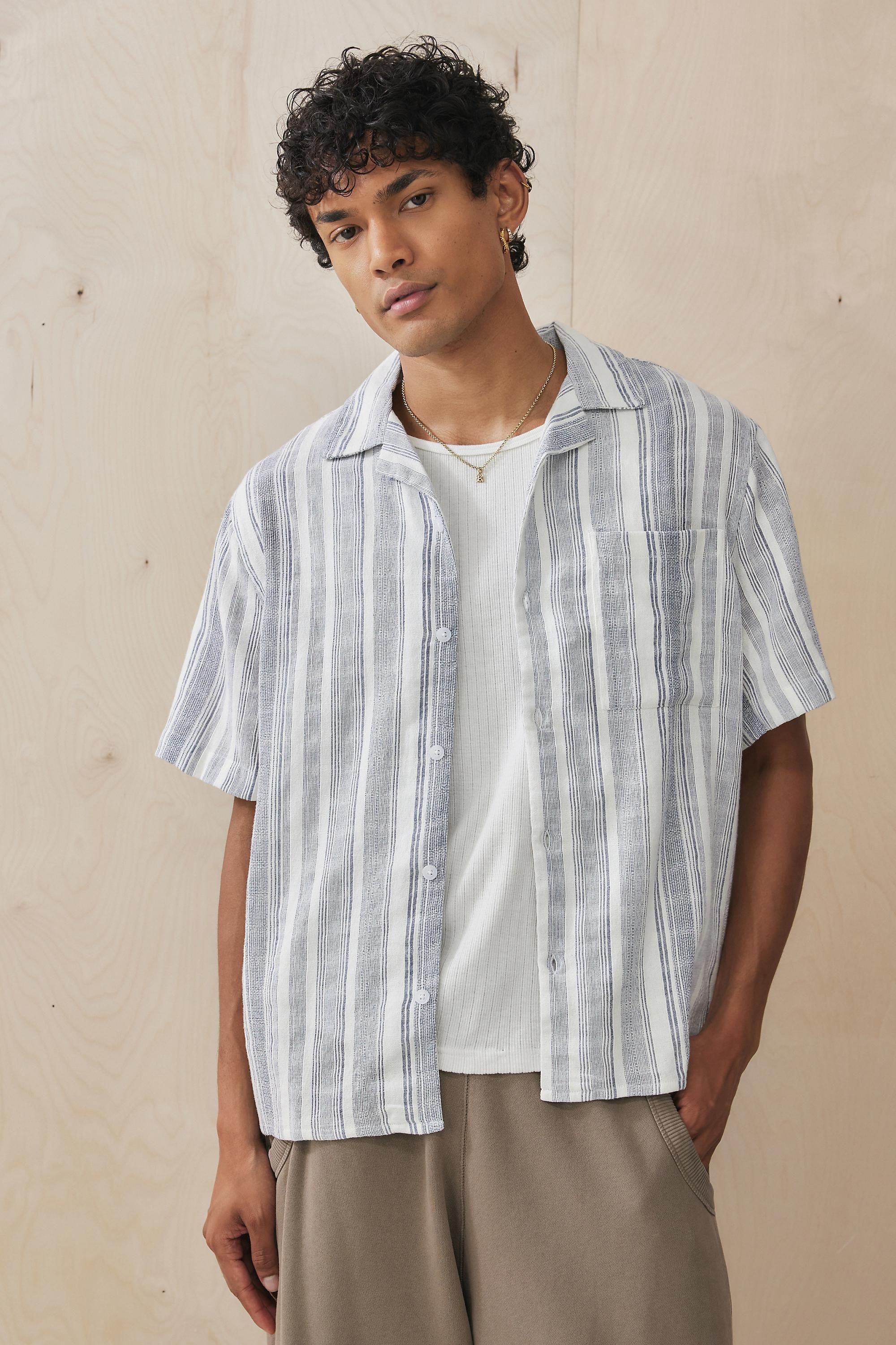 Blue Ayker Striped Shirt, , medium