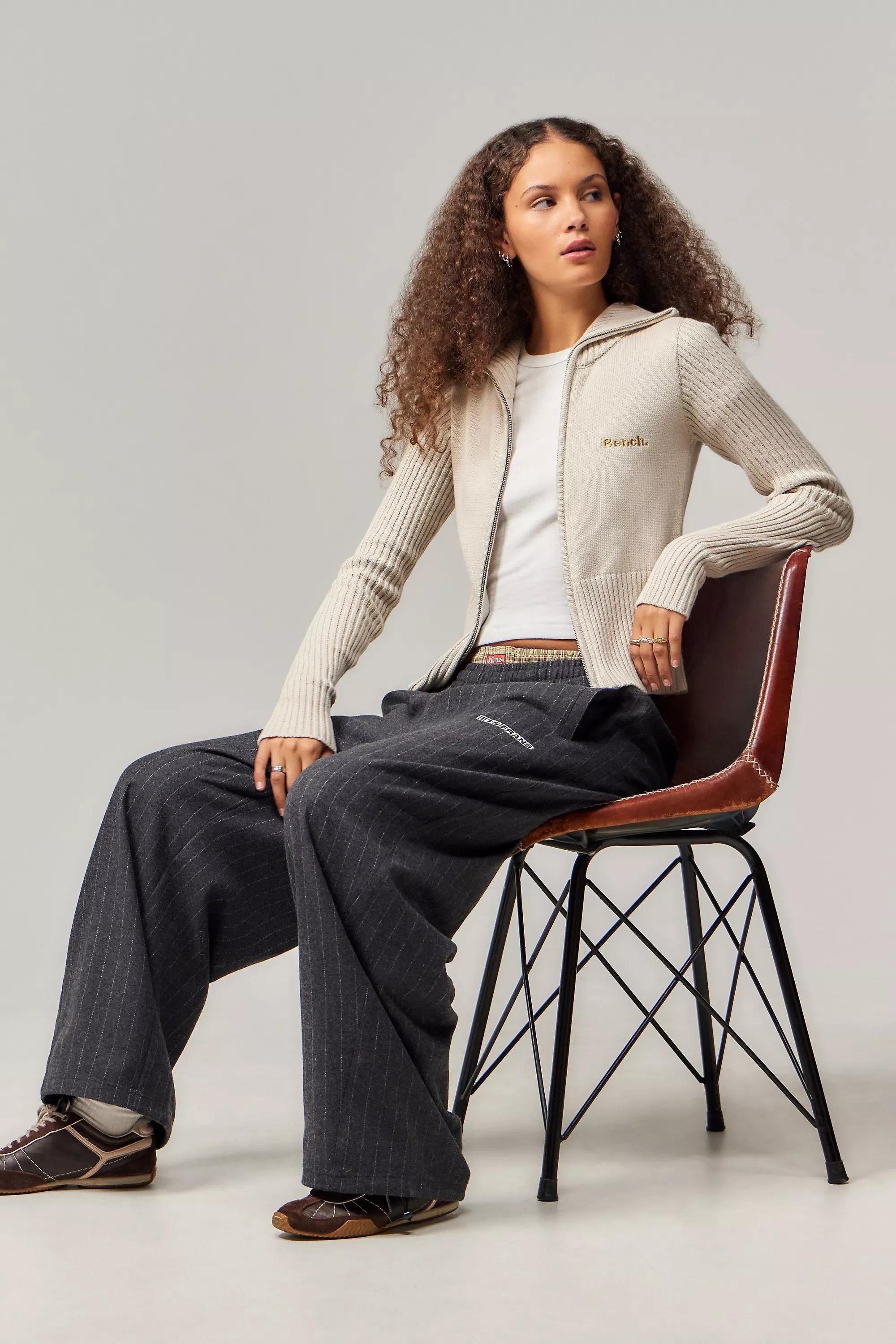Cream Bench Uo Exclusive Jira Zip-Up Cardigan, , large image number 0