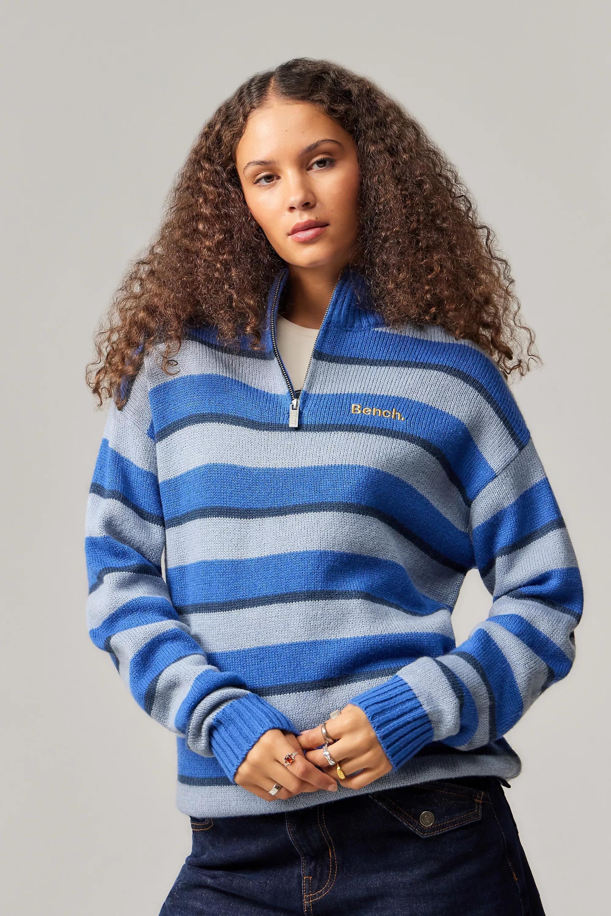 Navy Bench Uo Exclusive Mikina Half-Zip Knit, , large image number 0