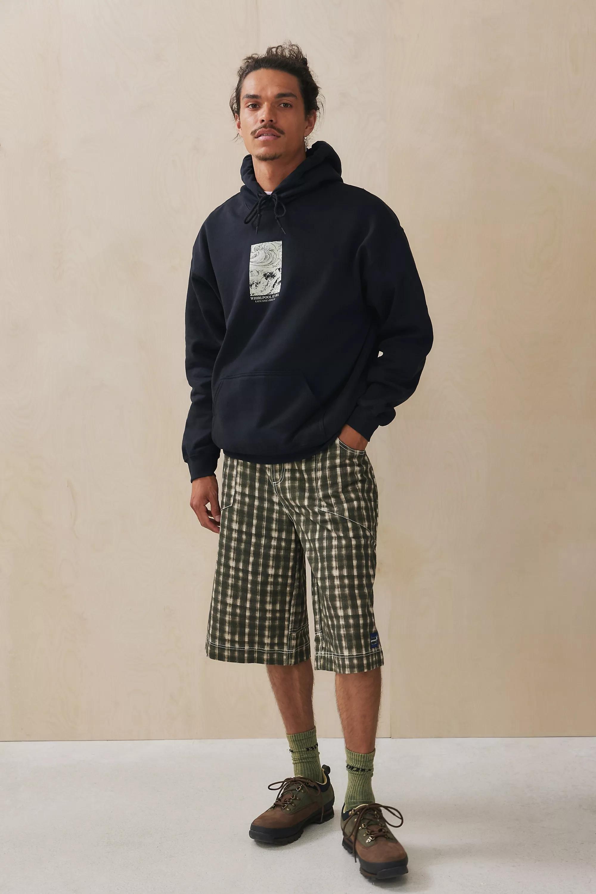 Black Uo Hokusai Whirlpool Hoodie, , large image number 3