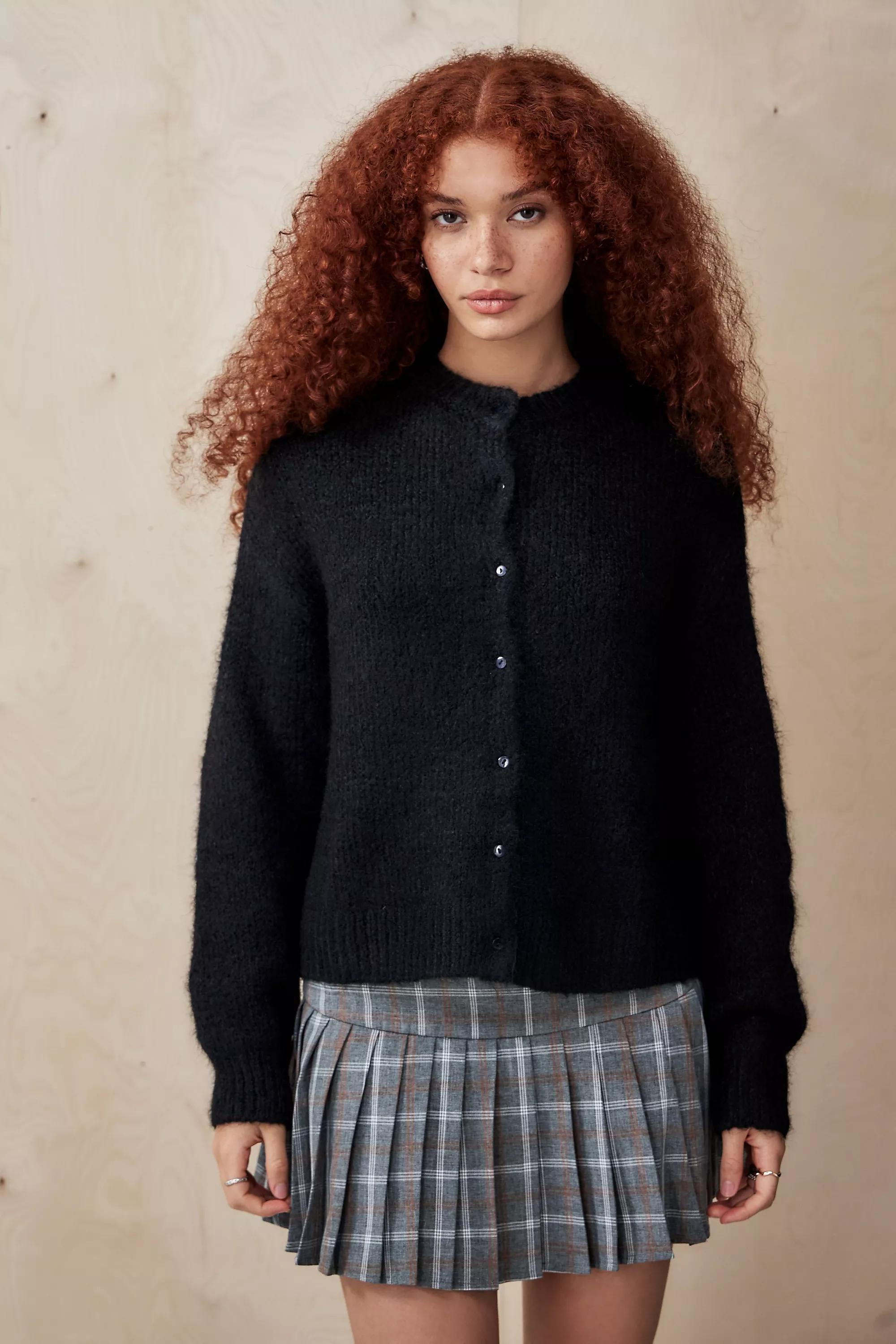 Black Uo Dakota Knit Cardigan, , large image number 0
