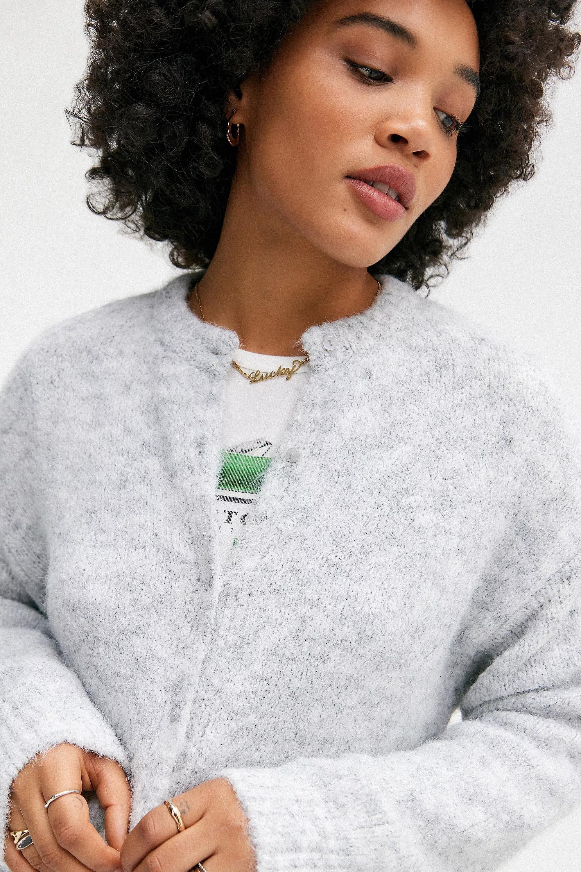 Grey Uo Dakota Knit Cardigan, , large image number 3