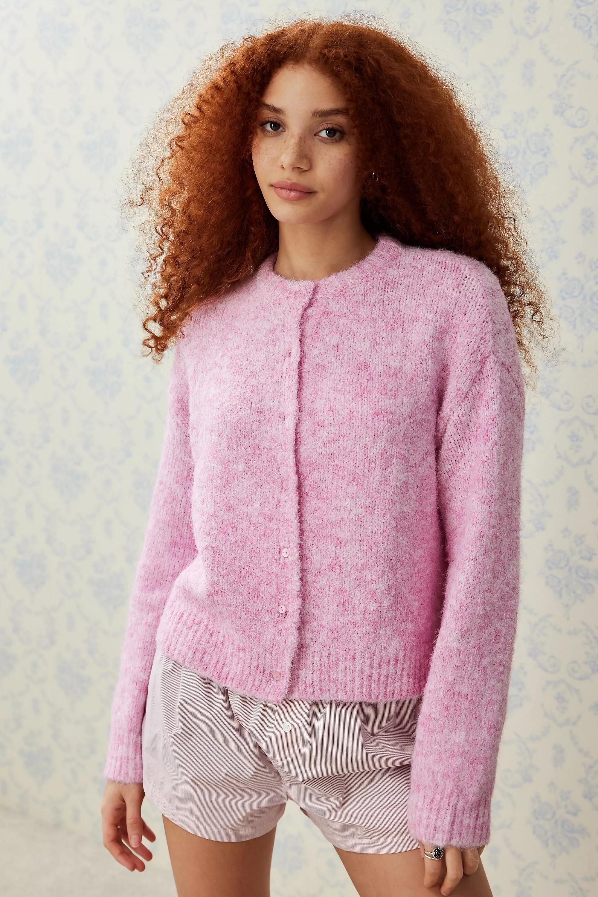 Pink Uo Dakota Knit Cardigan, , large image number 1